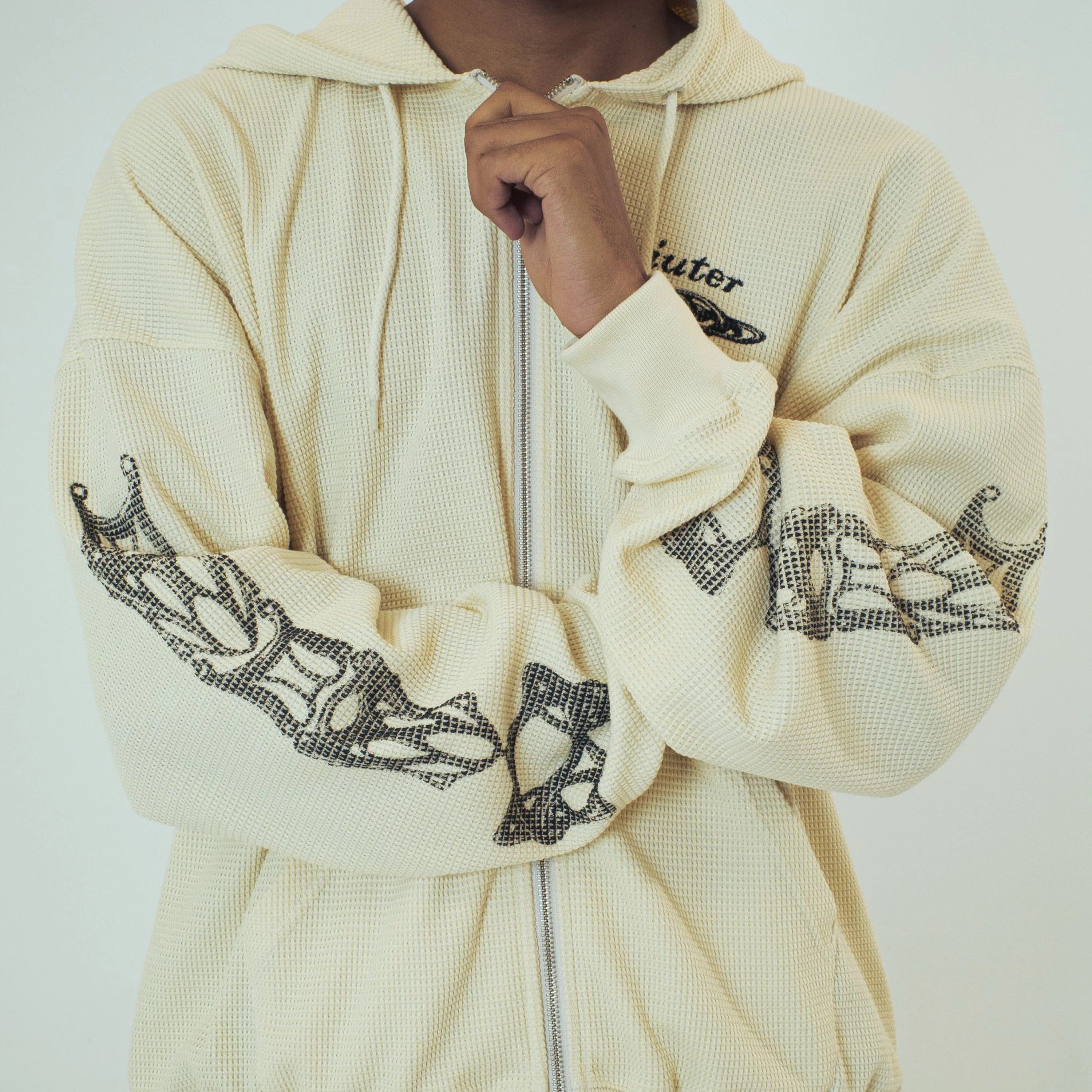 Iuter Bijoux Waffle Zip Hoodie