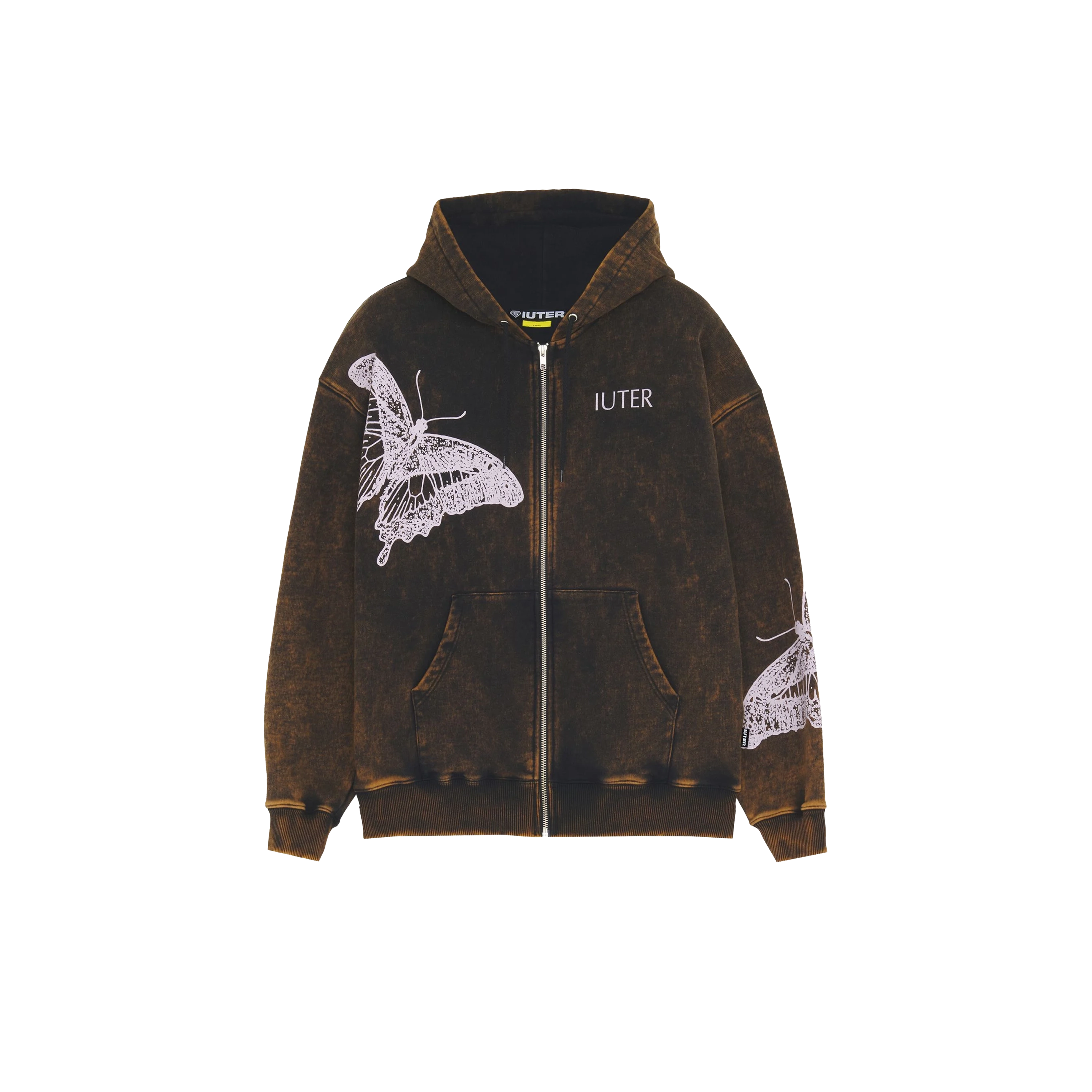 Iuter Butterfly Marble Zip Hoodie