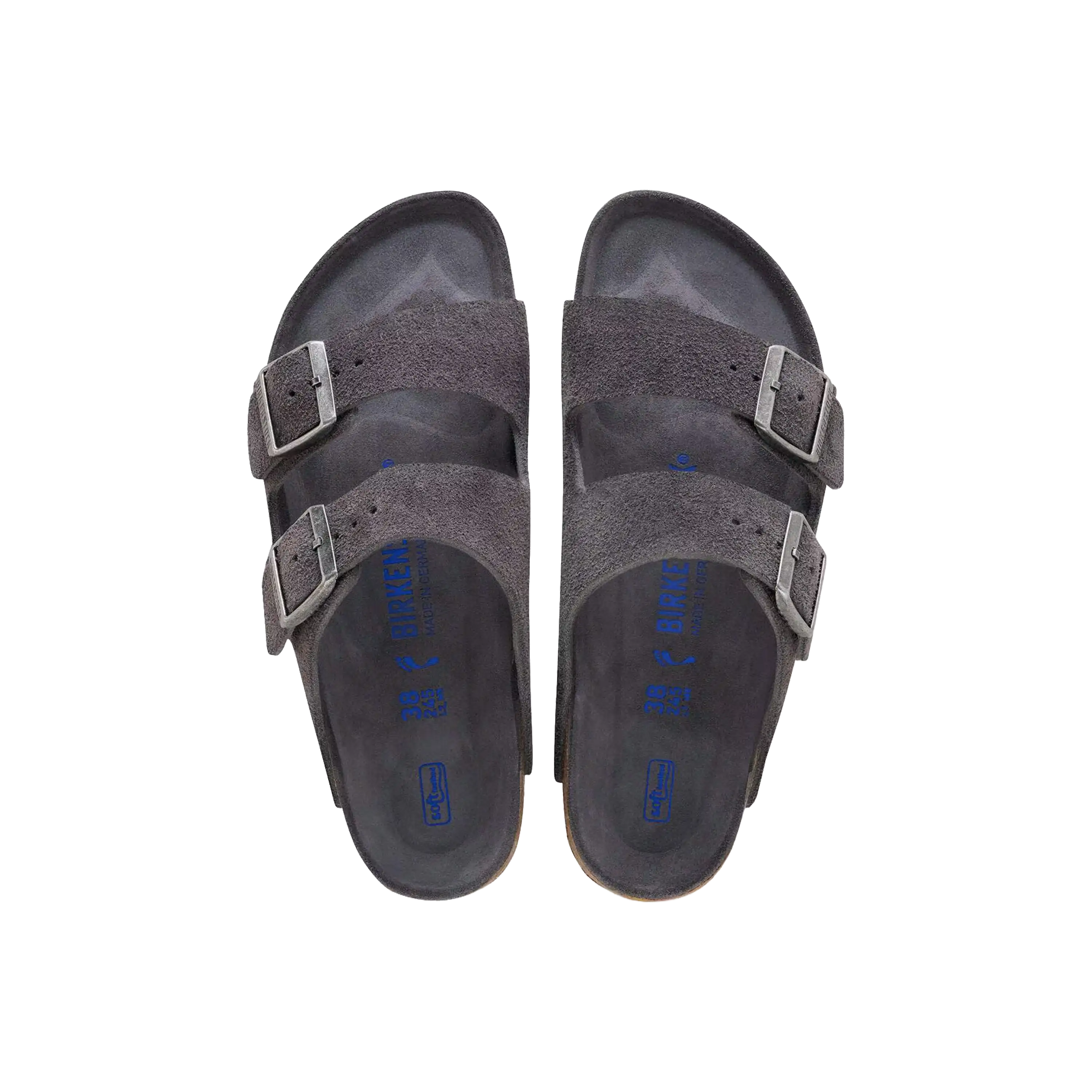 Birkenstock Arizona Leather Suede Charcoal Tonal