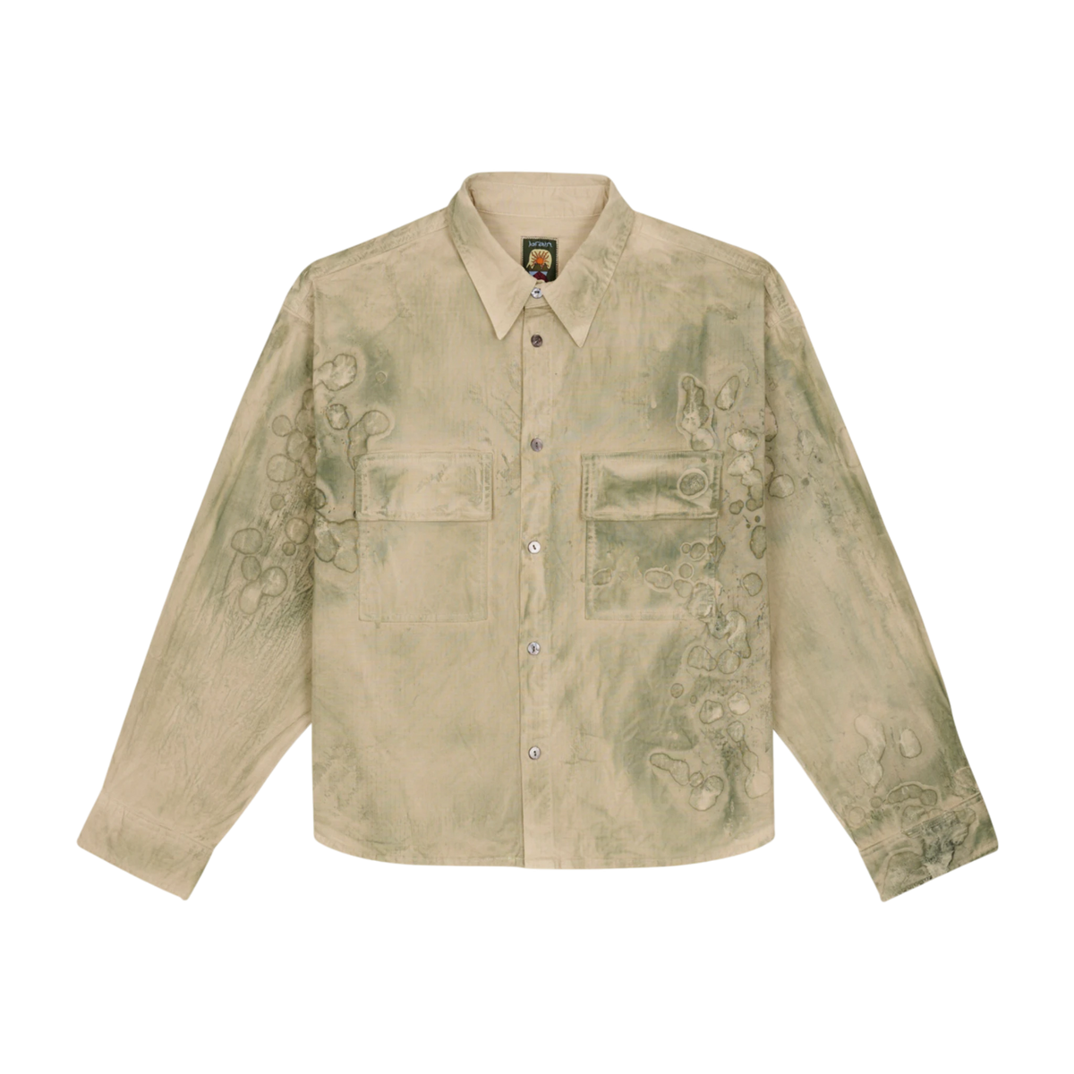 Brain Dead Cotton Ripstop Cropped Shirt Jacket - Algae