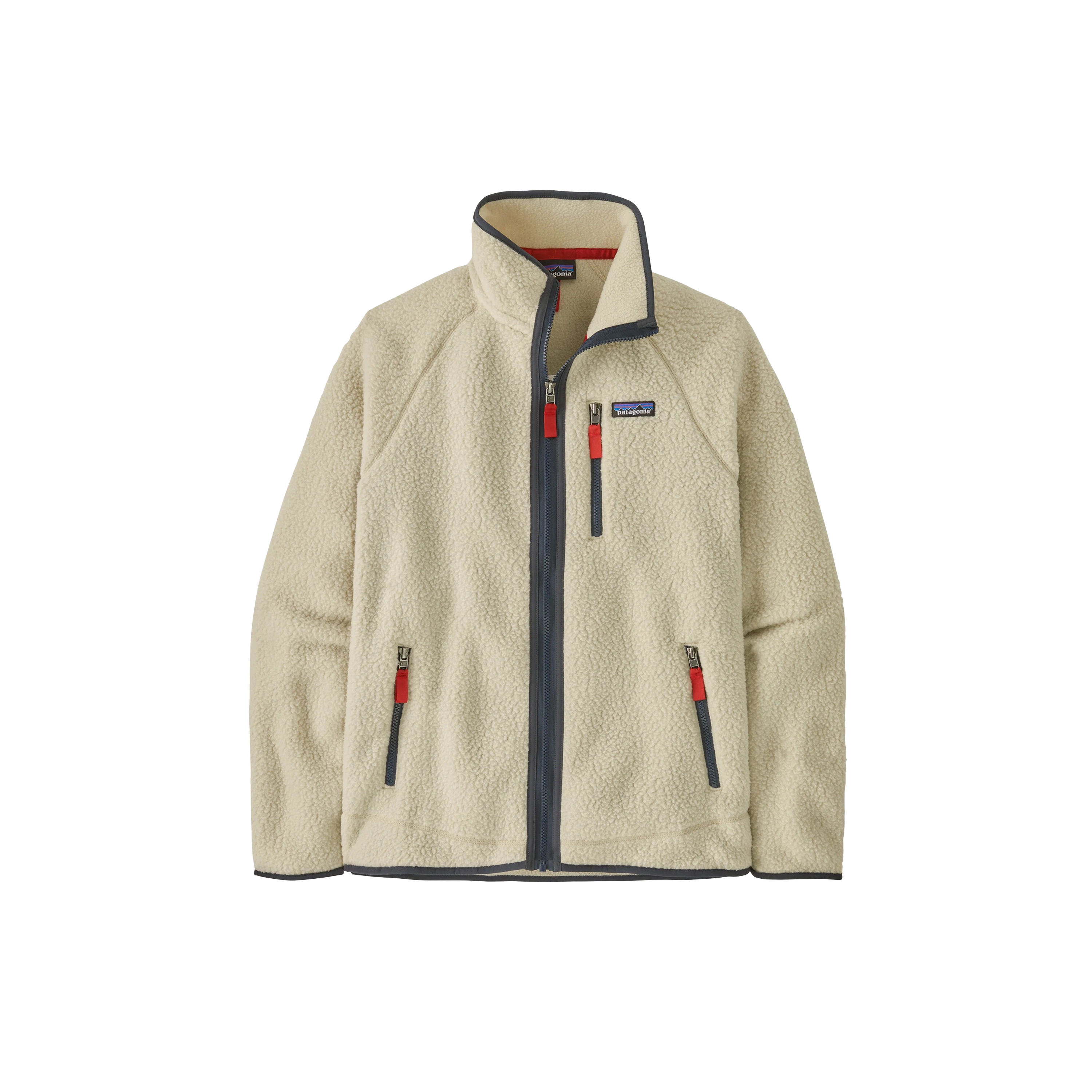 Patagonia Men's Retro Pile Fleece Jacket Pelican w/Smolder Blue