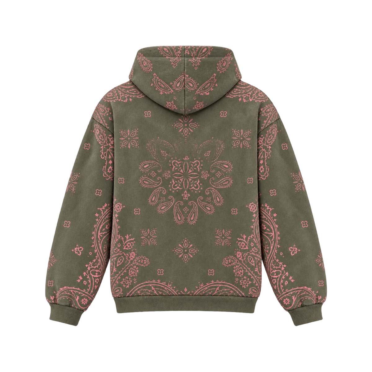 FOUND Paisley Hoodie Olive