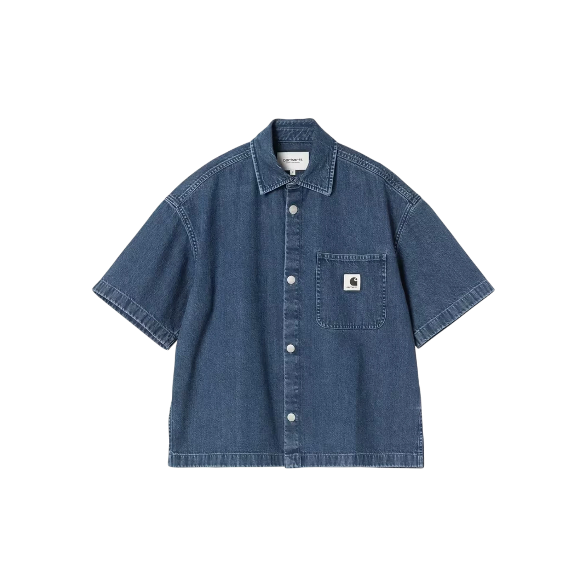 Carhartt WIP Women's S/S Lovilia Shirt Blue Denim