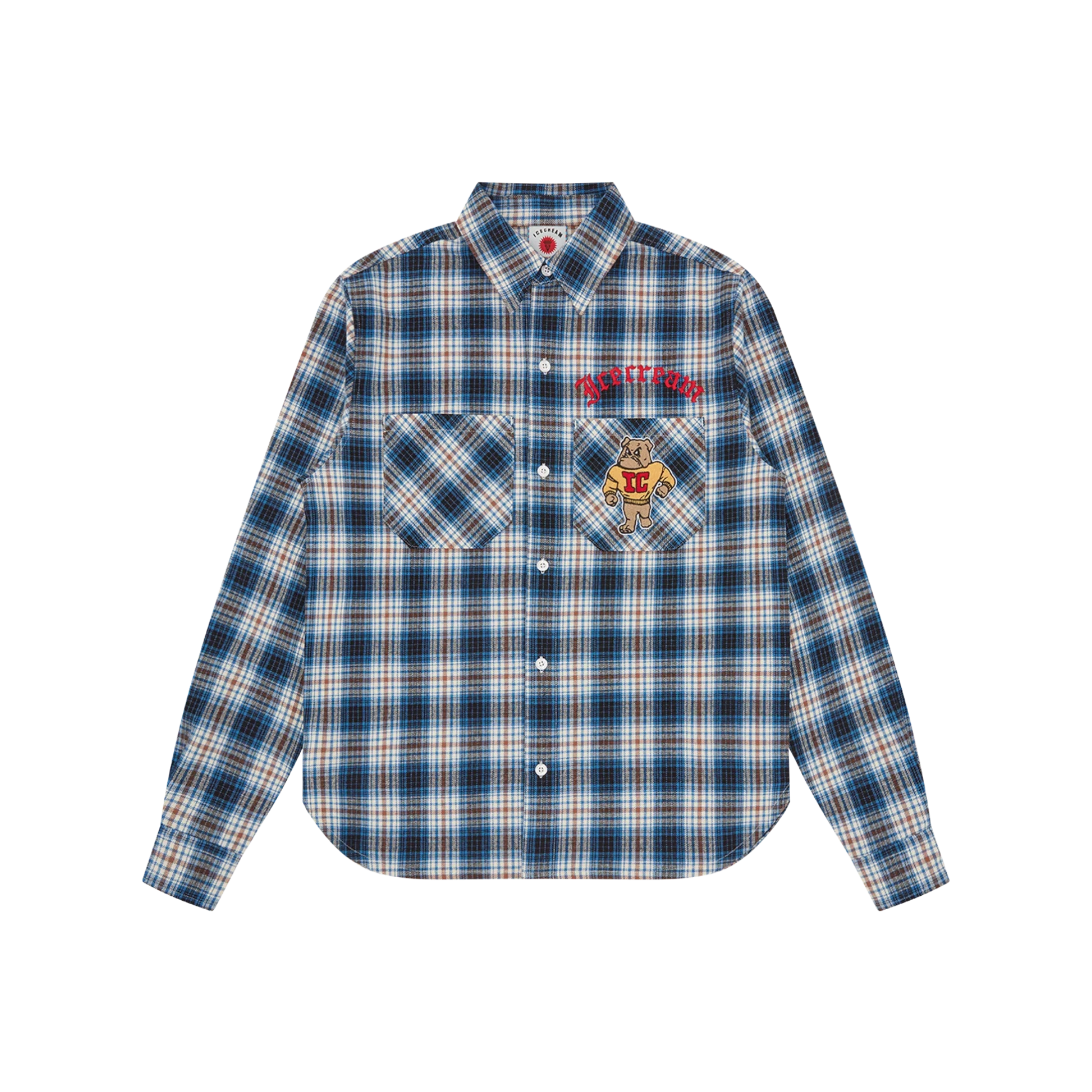 Camicia Icecream Mascot Check Maniche Lunghe a Quadretti Blu