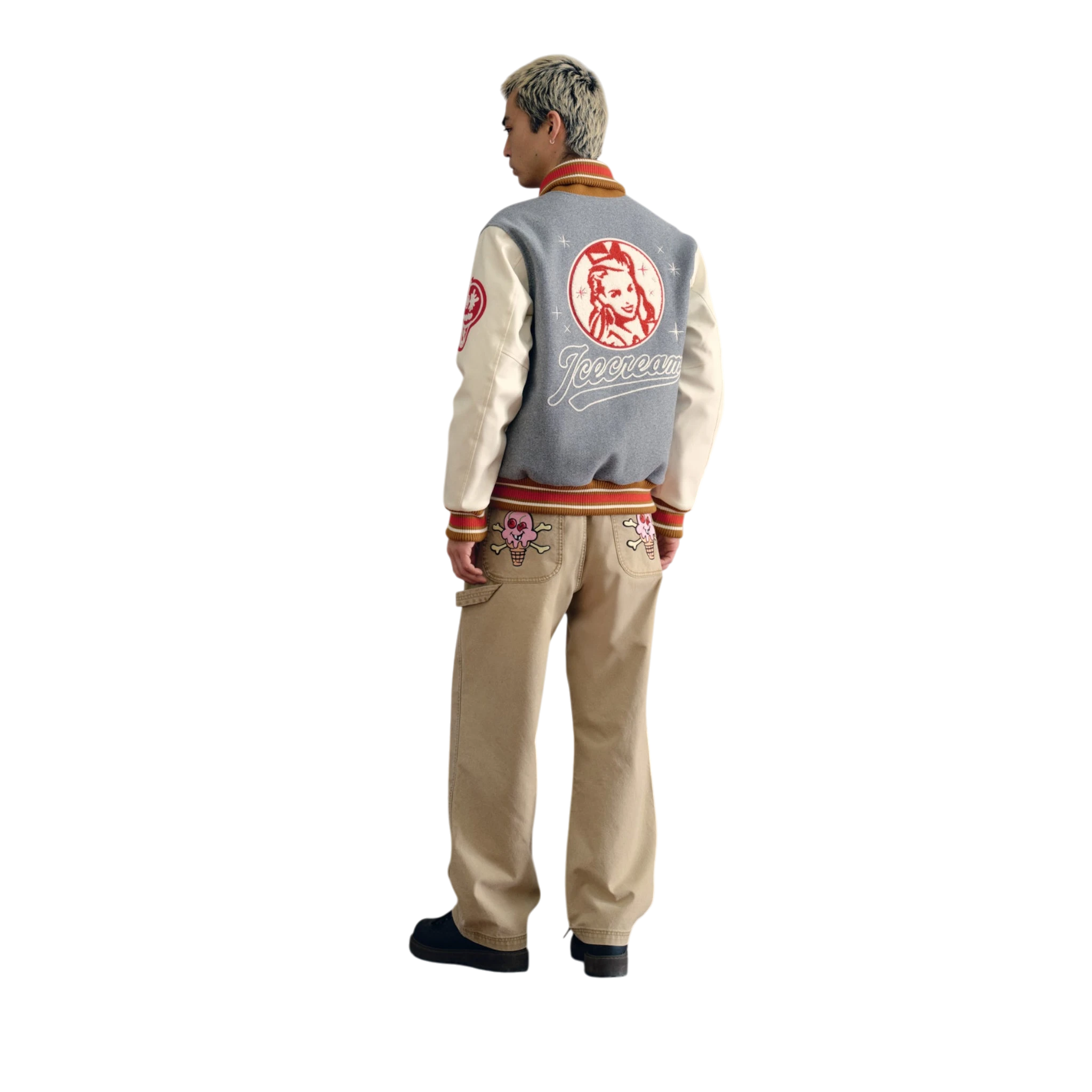 Icecream Waitress Varsity Jacket Grey