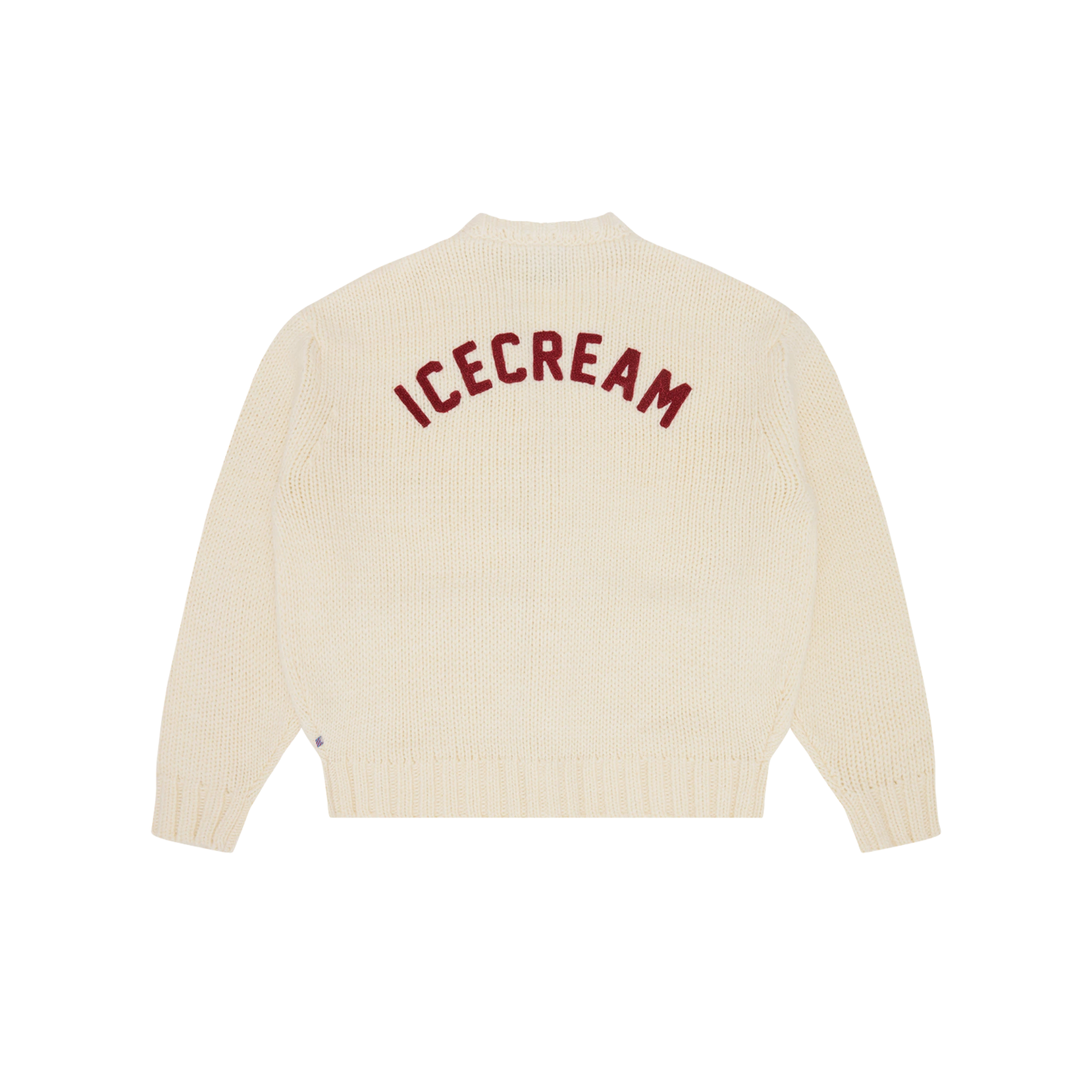 Icream College Knitted Cardigan Ecru