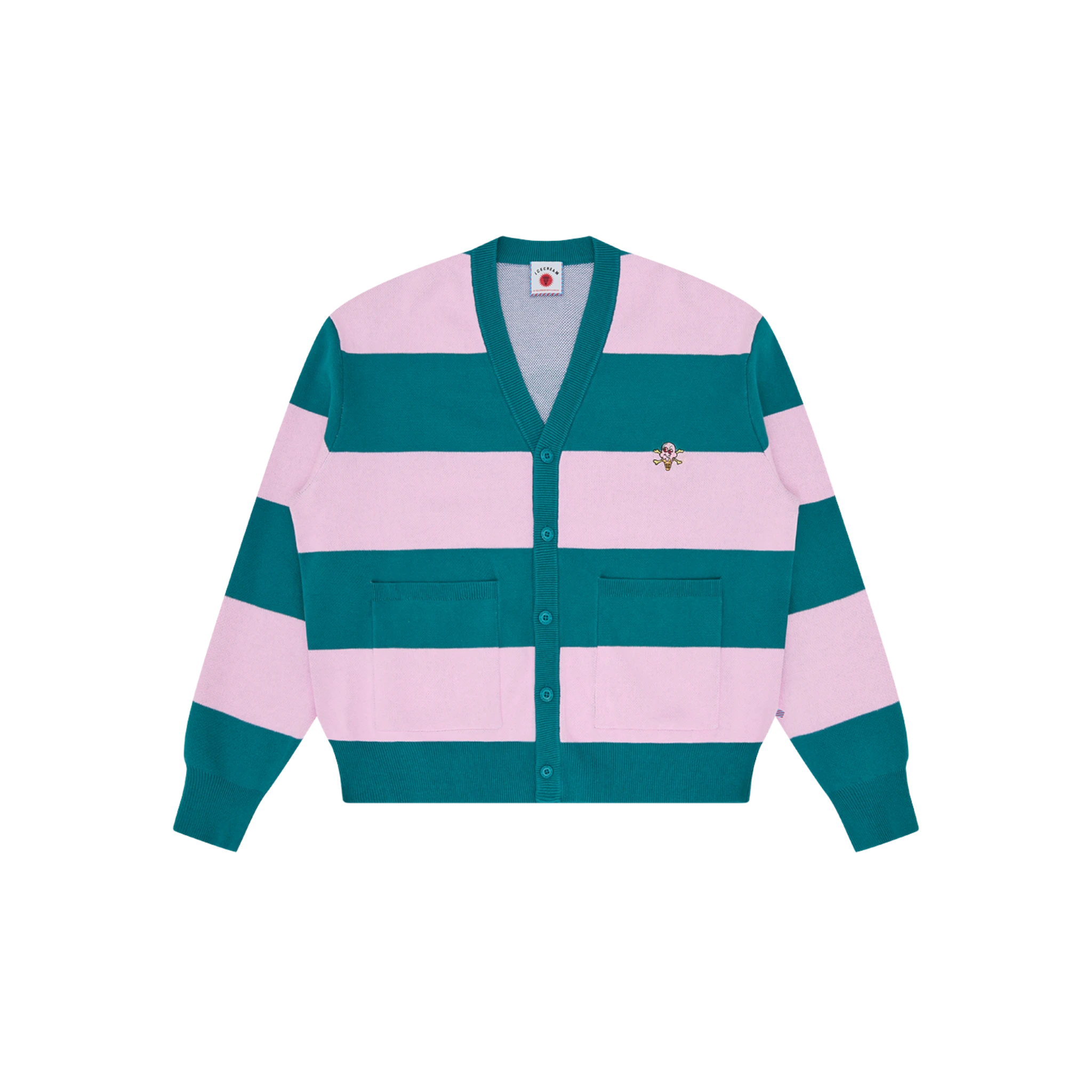 Icecream Cones & Bones Striped Knitted Cardigan