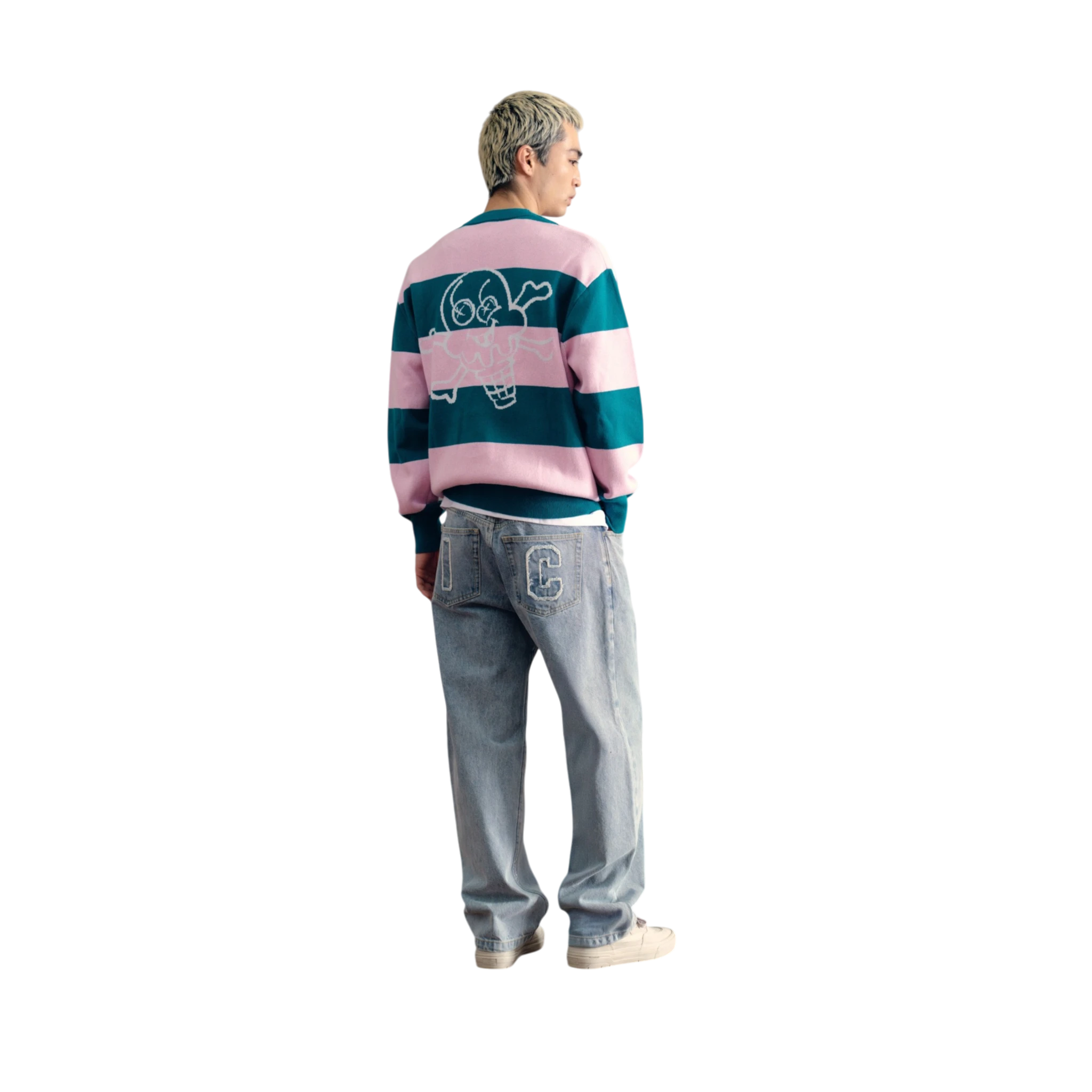 Icecream Cones & Bones Striped Knitted Cardigan