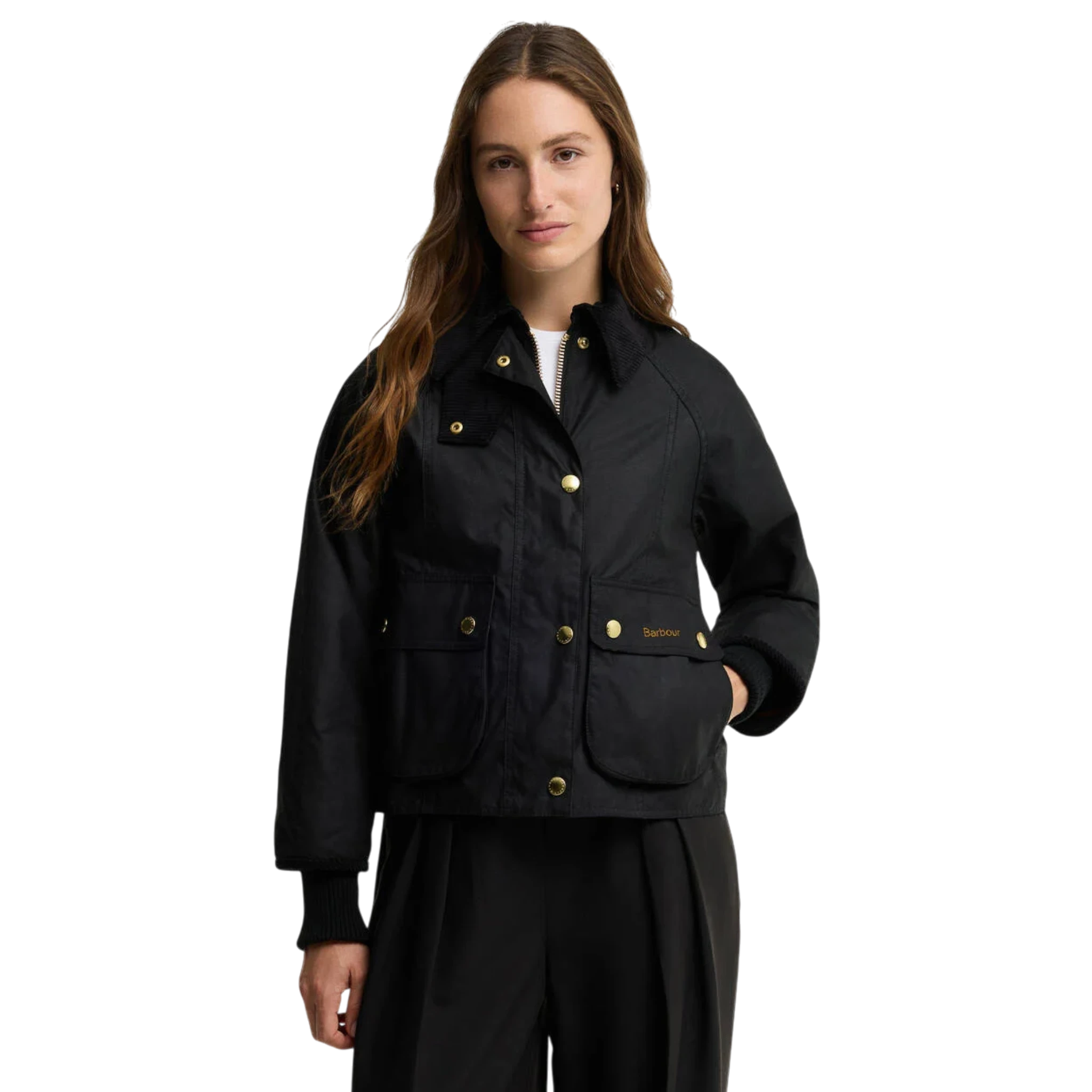 W Barbour Beadnell Wax Jacket Crop