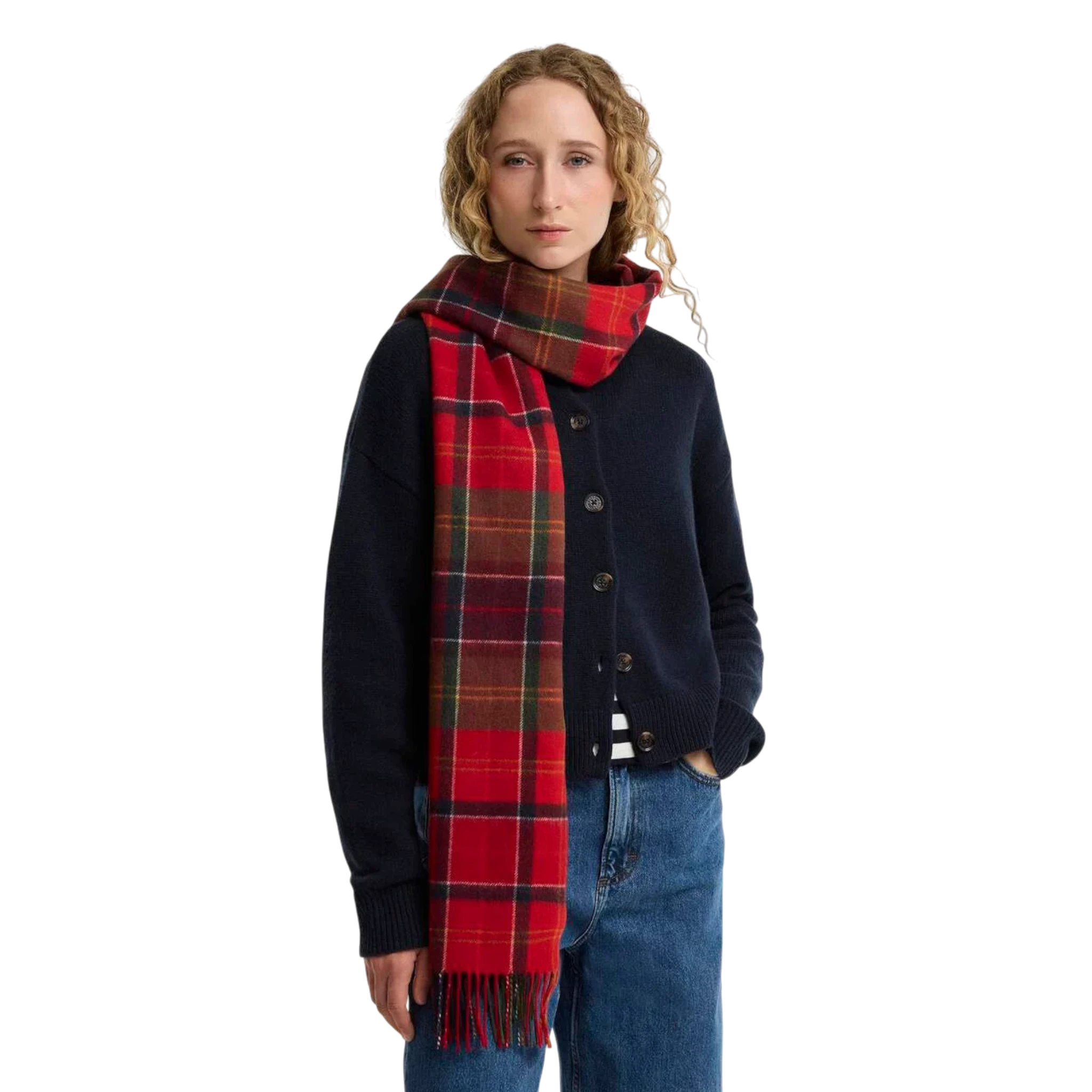 W Barbour Sciarpa Con Motivo Tartan In Lana D’Agnello Serena
