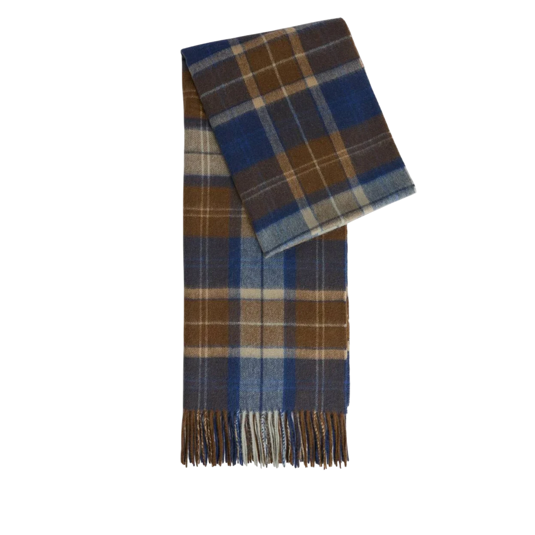 Barbour Brack Wool Tartan Patchwork Scarf