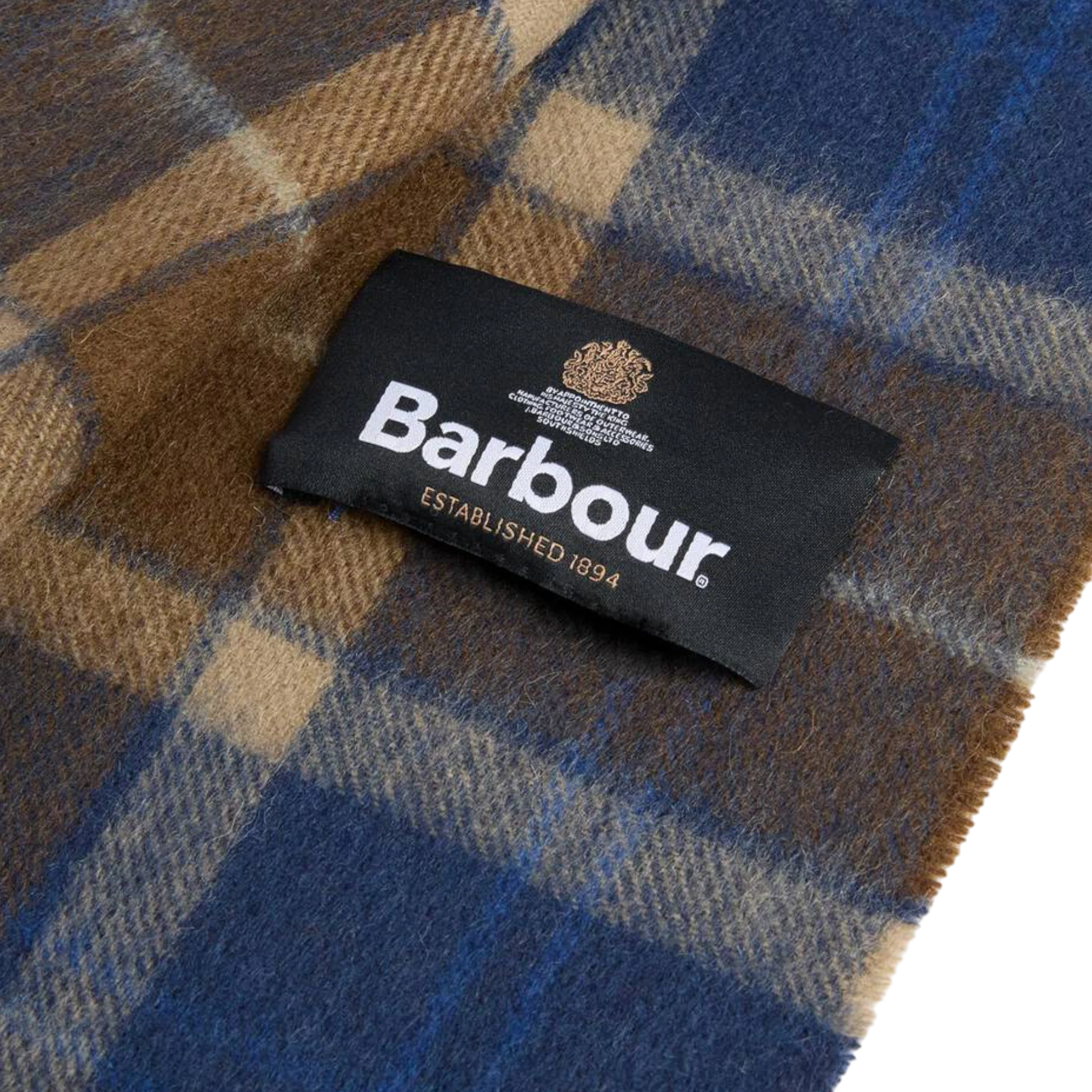 Barbour Brack Wool Tartan Patchwork Scarf