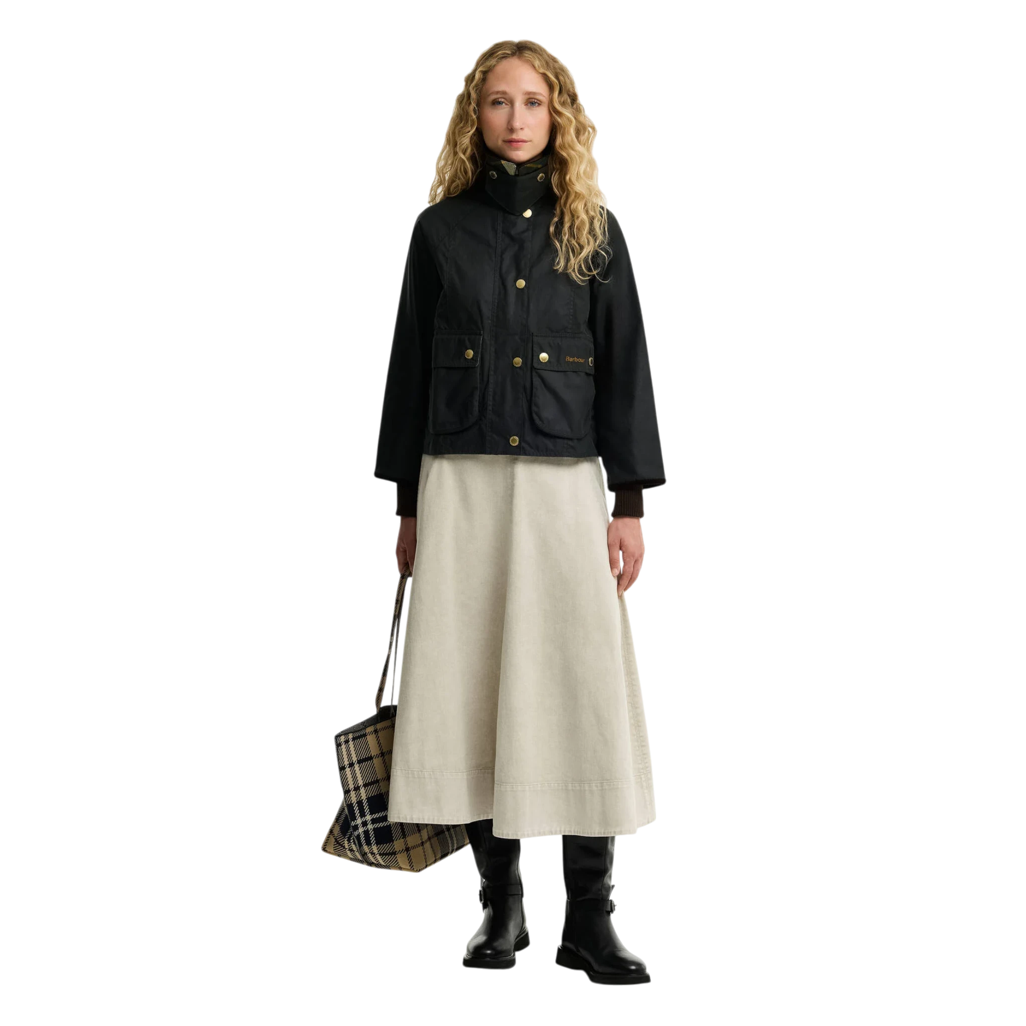 W Barbour Beadnell Wax Jacket Crop