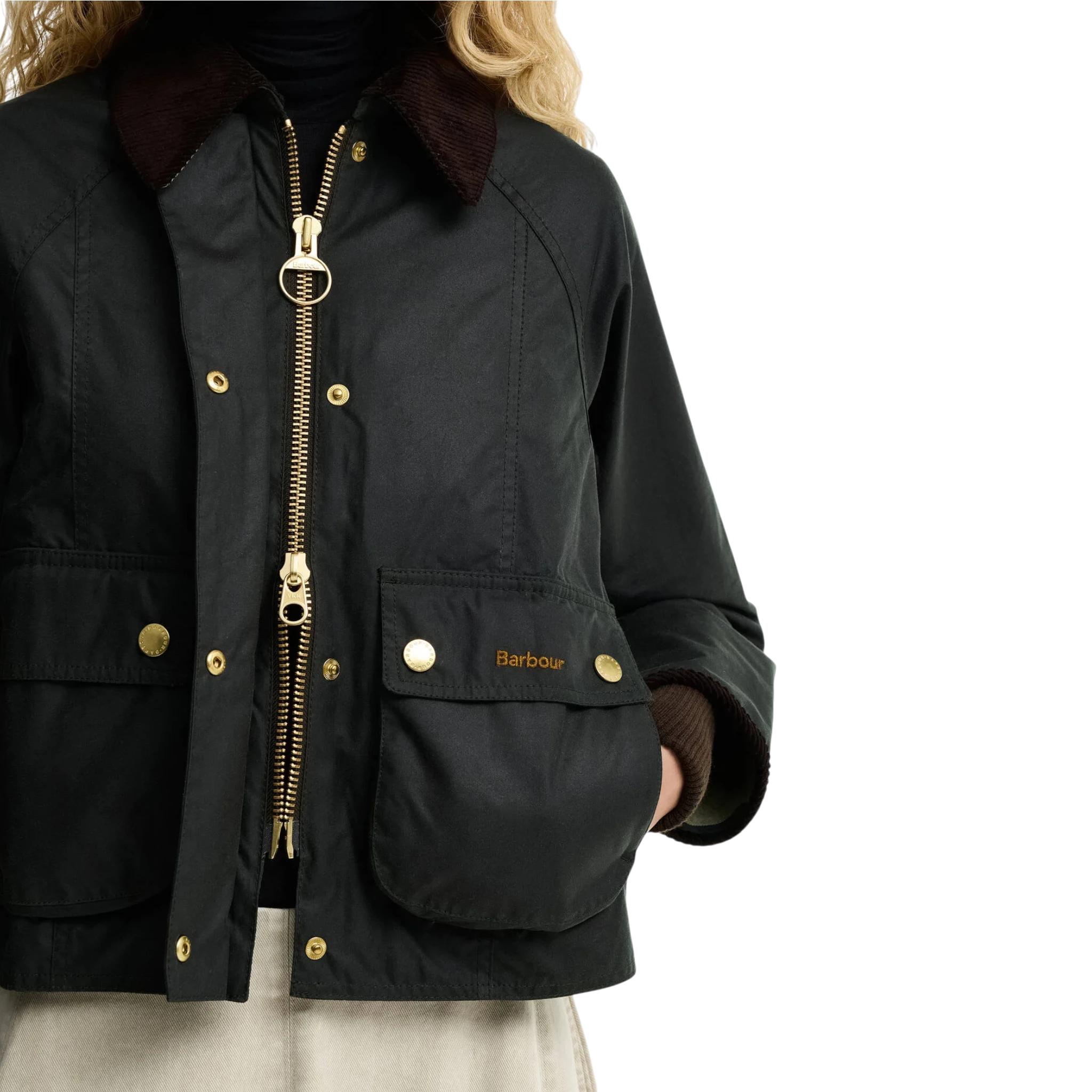 W Barbour Beadnell Wax Jacket Crop