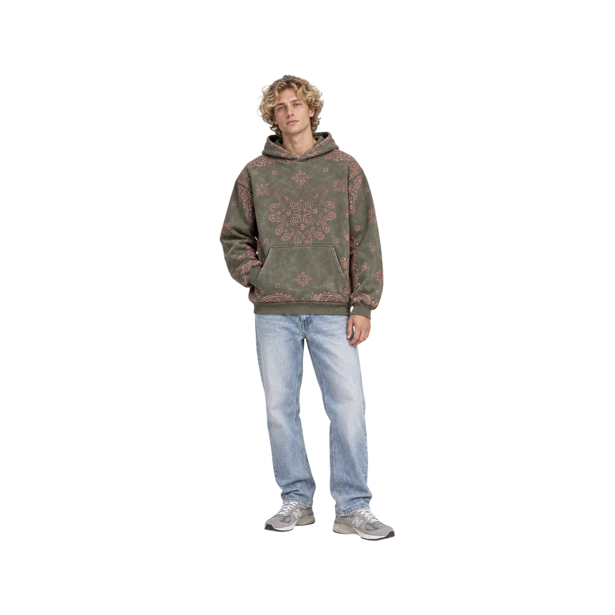 FOUND Paisley Hoodie Olive