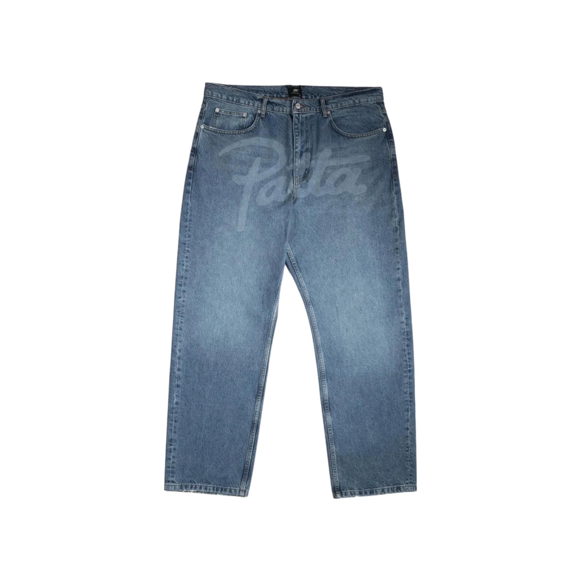 Patta Laserprint Whiskers Denim Pants (Light Blue Denim)