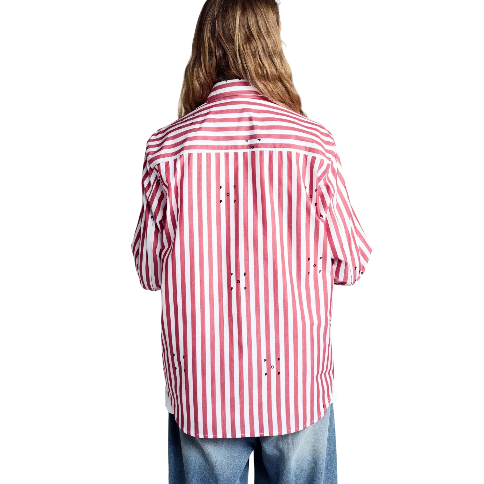 POP Trading co. Logos Stripe Shirt Red/White