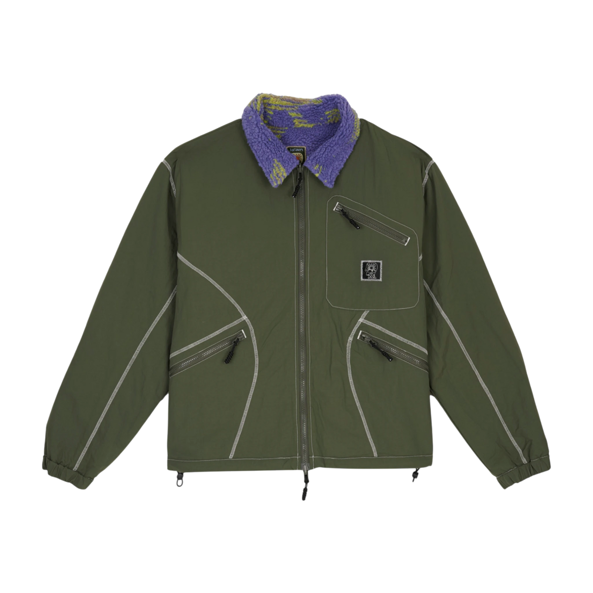 Brain Dead Reversible Sherpa Zip Jacket - Ripple Camo