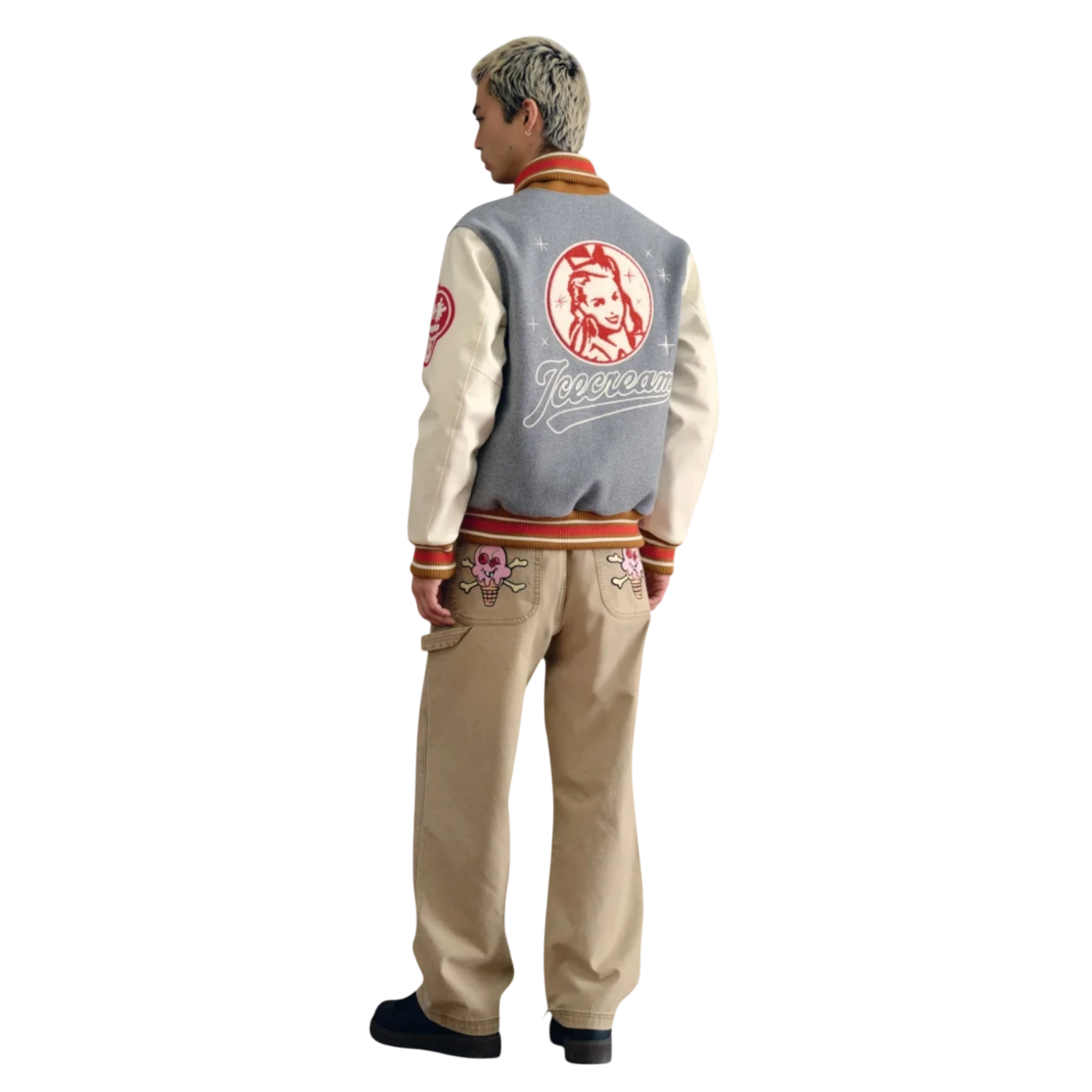 Icecream Waitress Varsity Jacket Grey