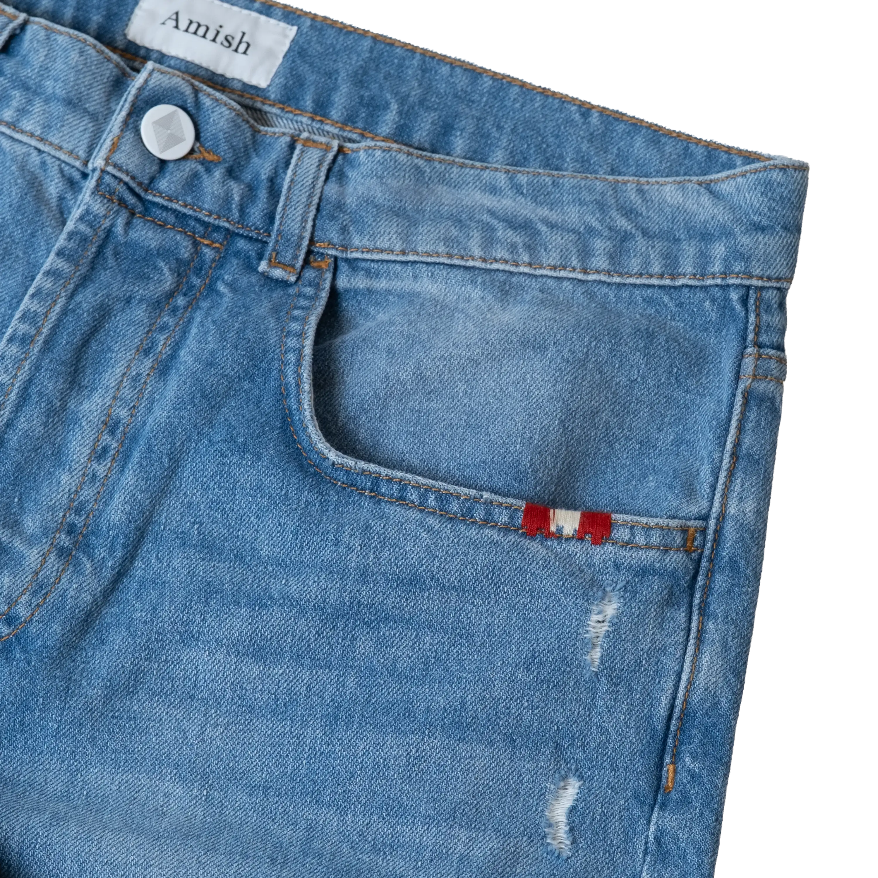 Amish Jeremiah Denim C0999 Denim Sky Rip