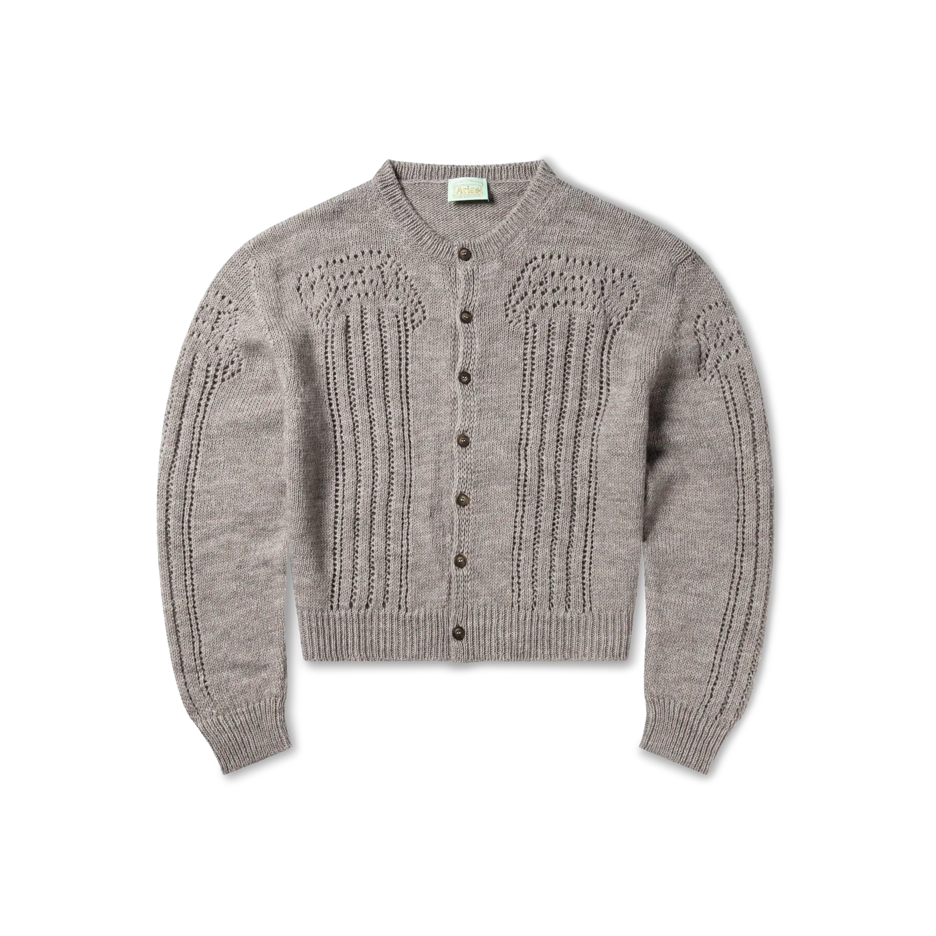 Aries Pointelle Column Cardigan