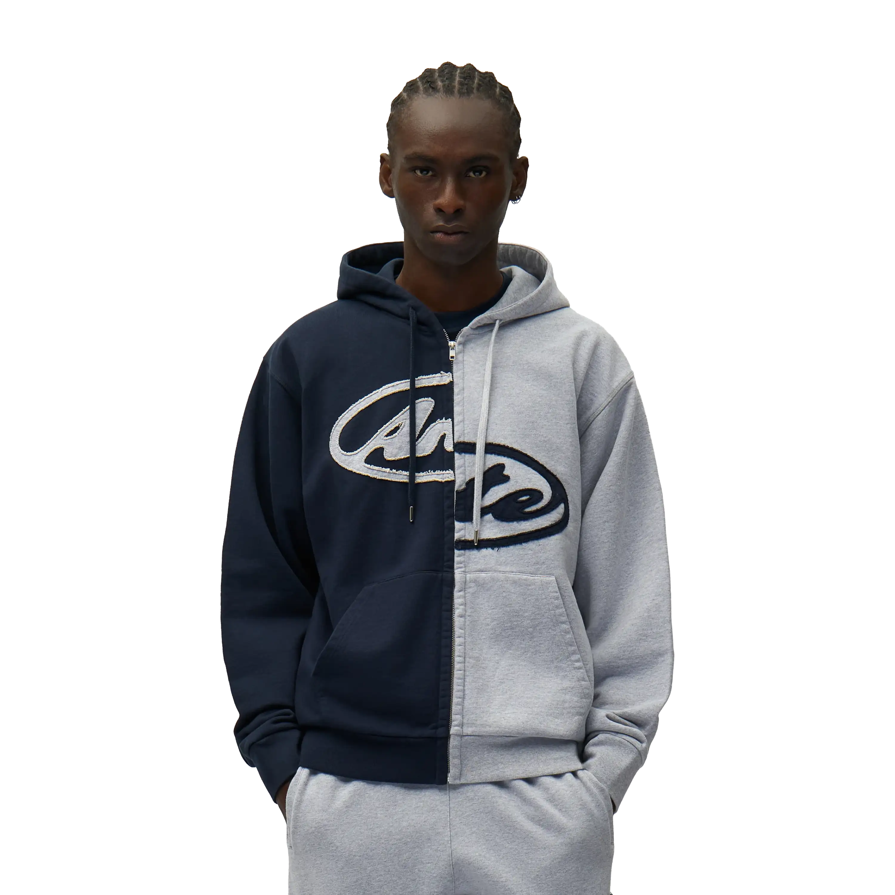 Arte Split Patch Zip Hoodie