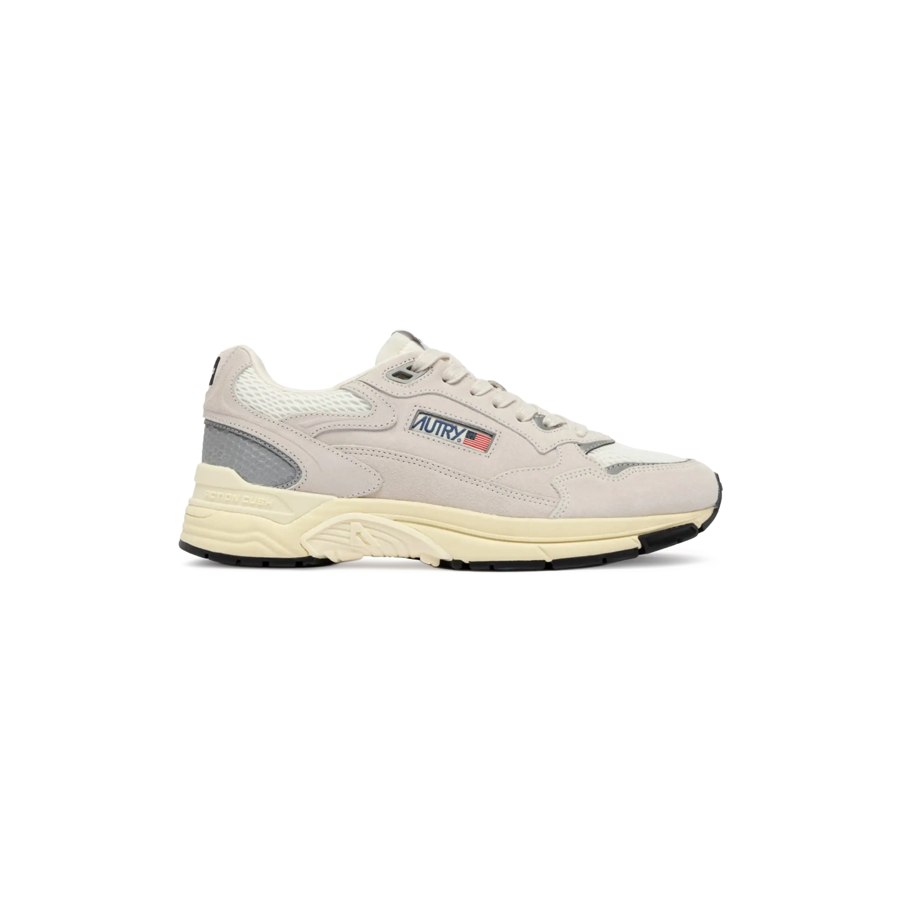 Autry Sneakers Hyperway In White And Silver Mesh And Suede
