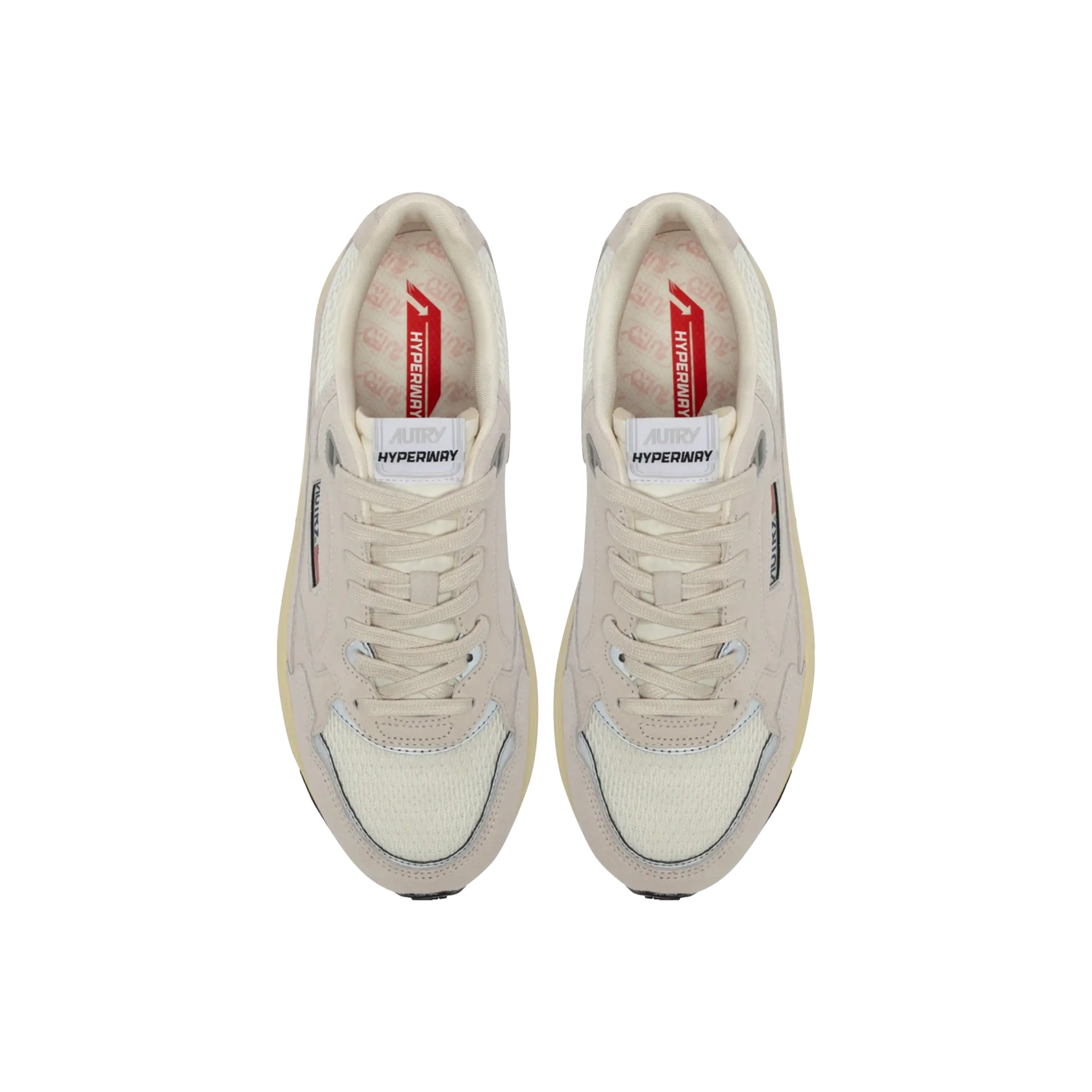 Autry Sneakers Hyperway In White And Silver Mesh And Suede