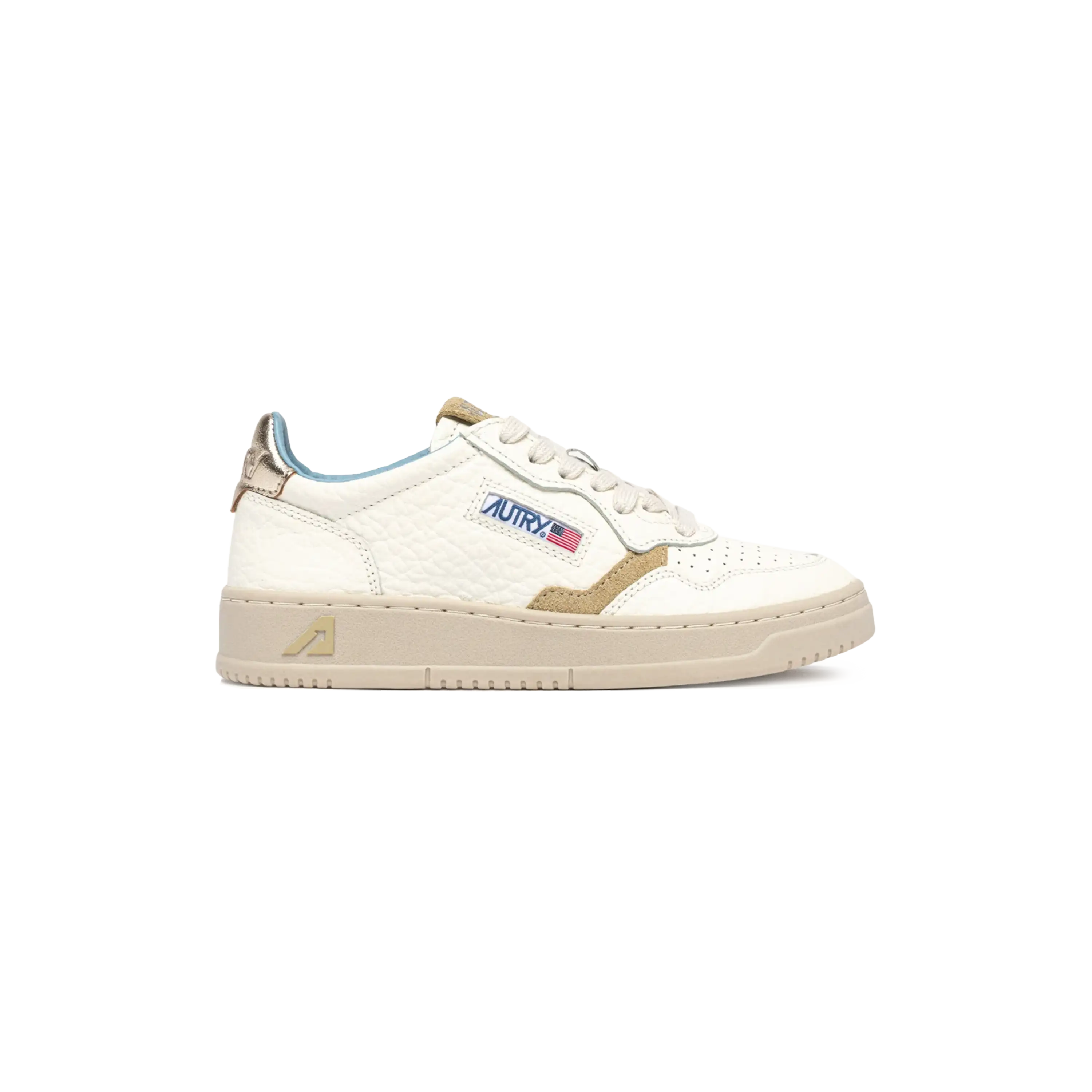 Autry Sneakers Medalist Low In Leather Color Platinum And Sponge