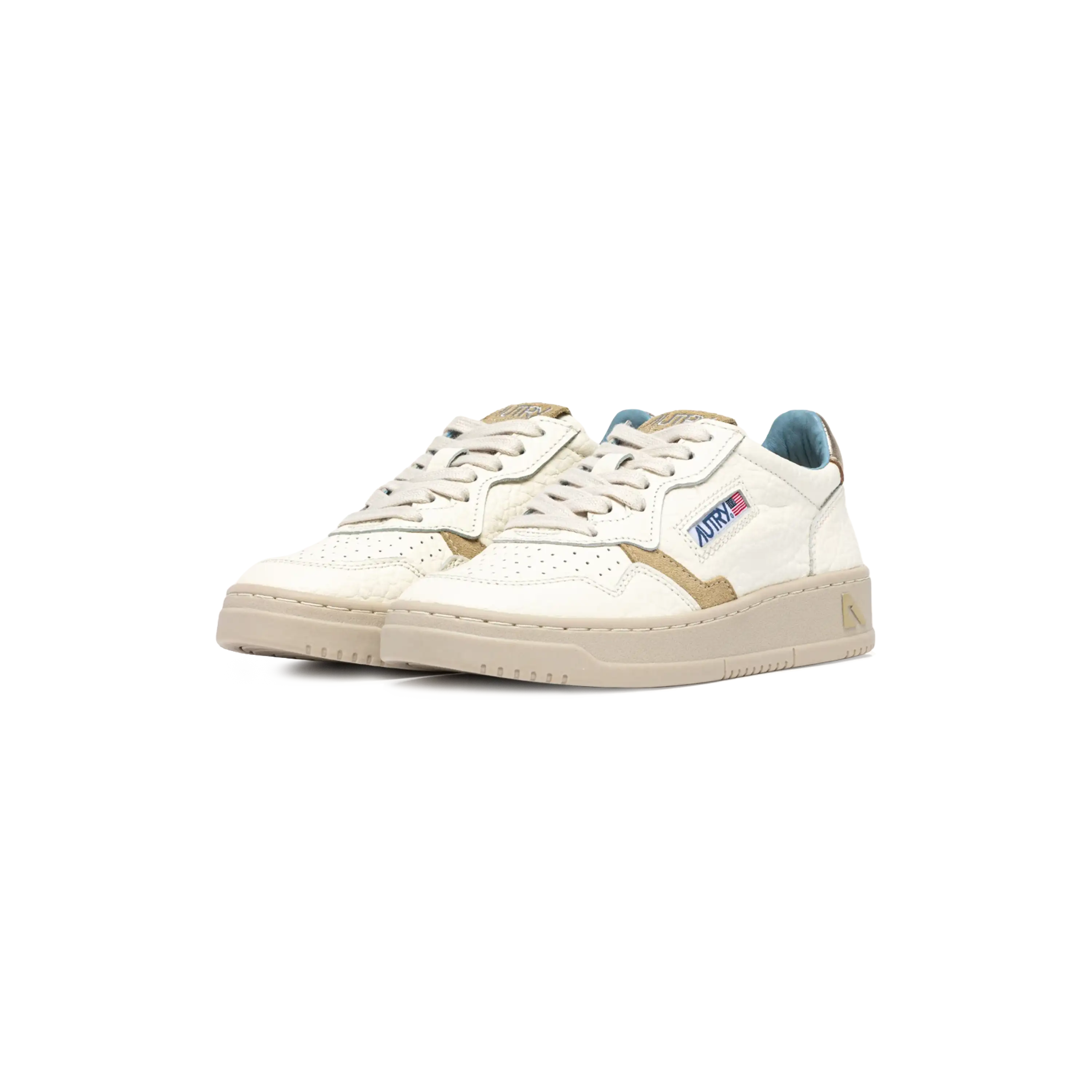 Autry Sneakers Medalist Low In Leather Color Platinum And Sponge