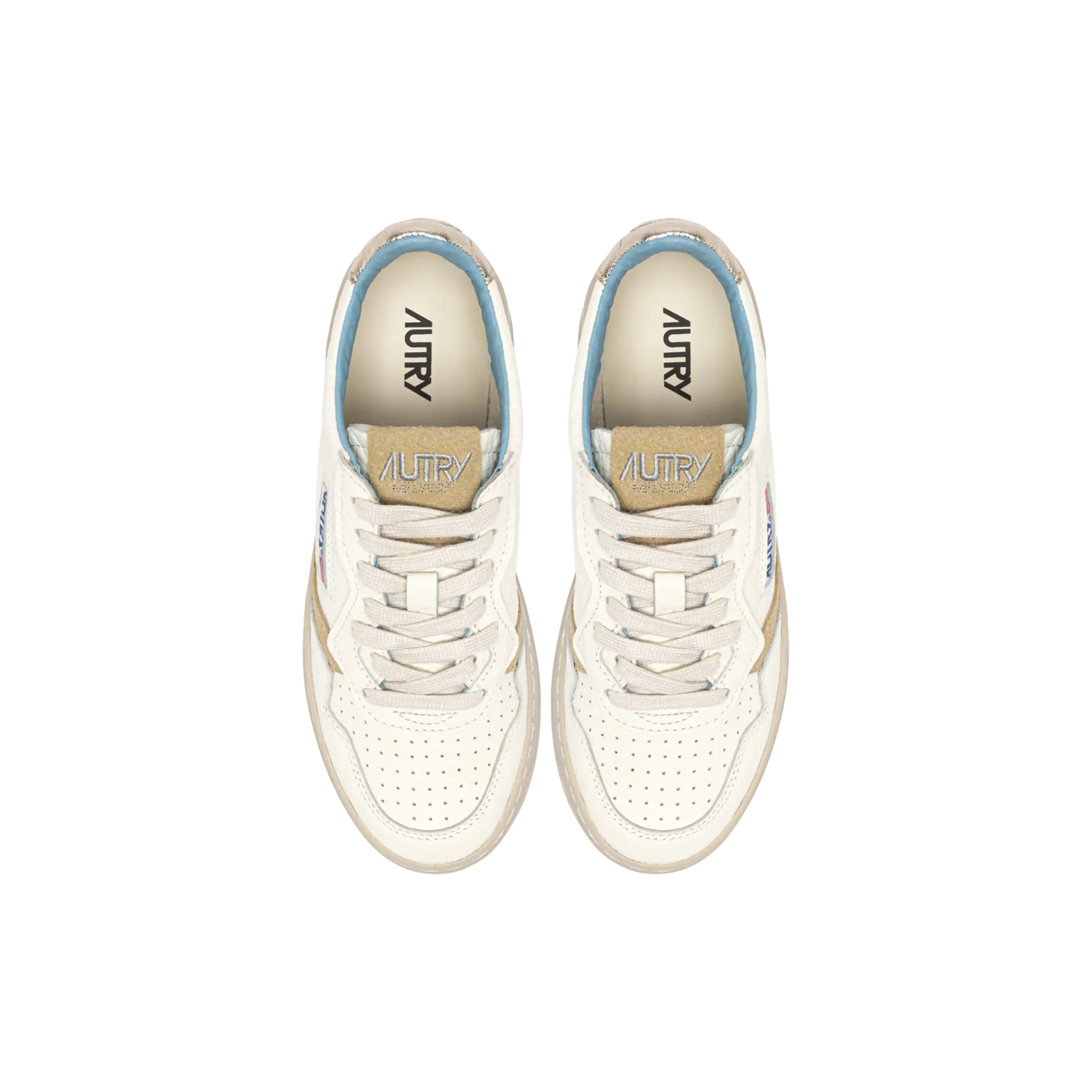 Autry Sneakers Medalist Low In Leather Color Platinum And Sponge
