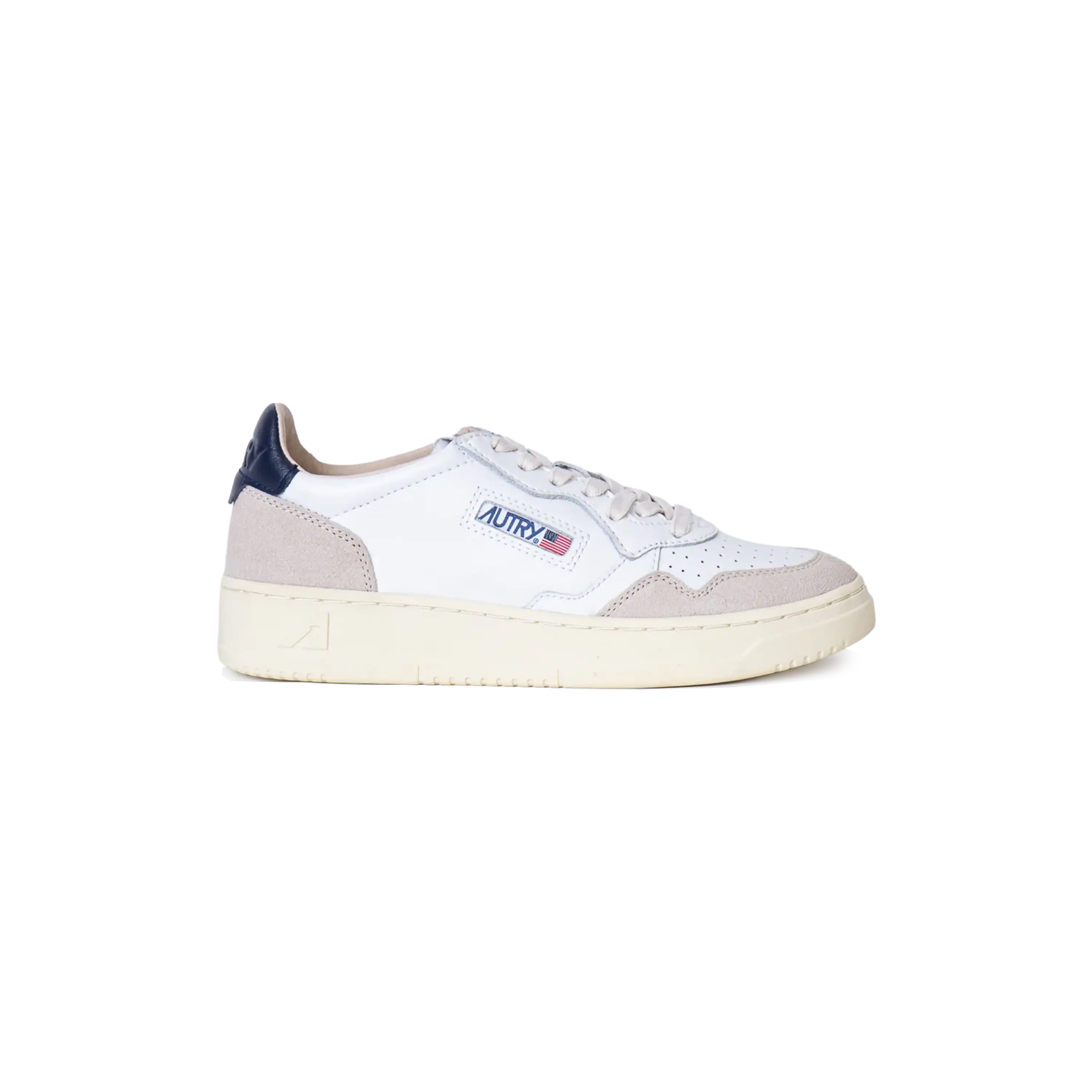Autry Sneakers MedalistLow In White And Blue Leather And Beige Suede