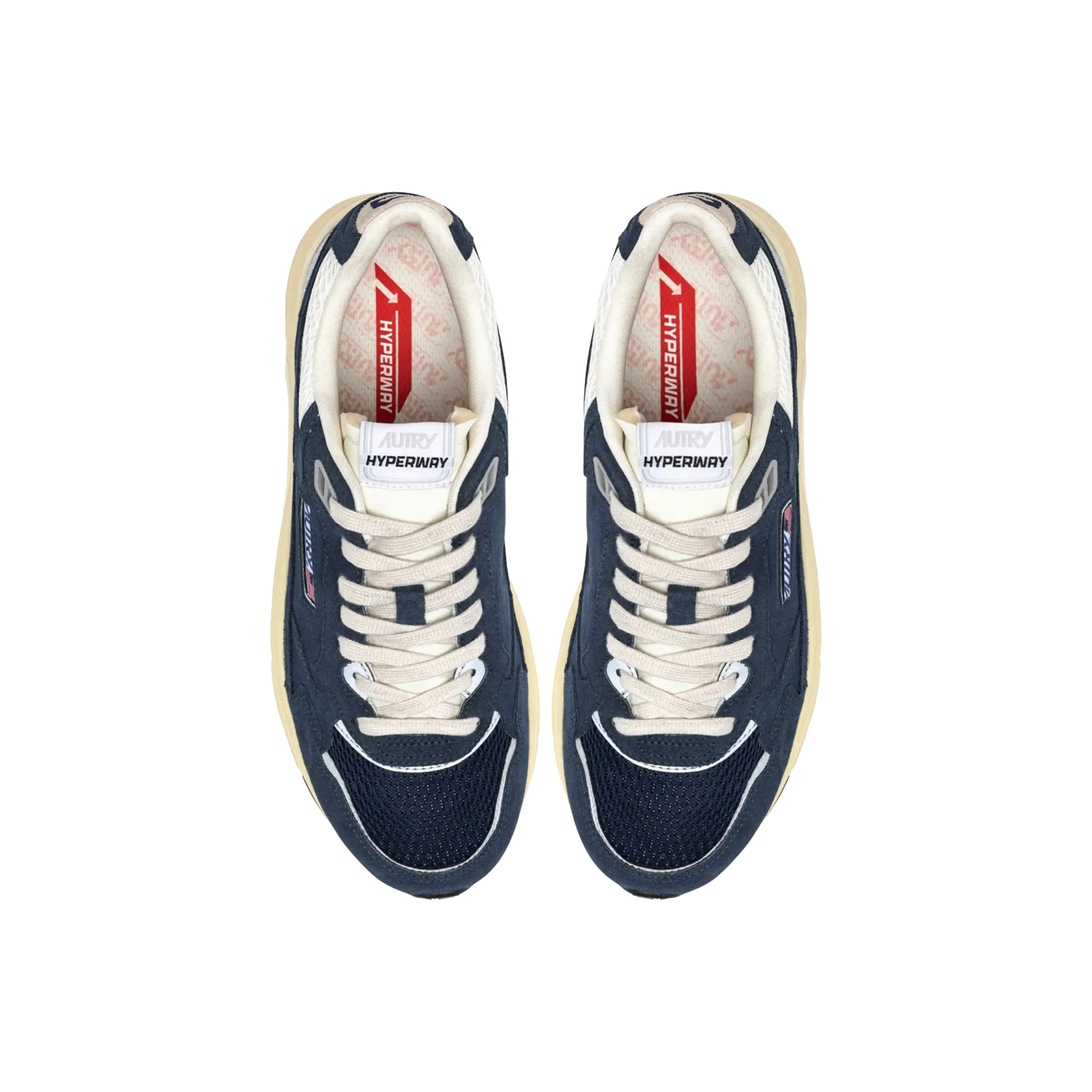 Autry Sneakers Hyperway In Bluette And Marshmallow Mesh And Suede