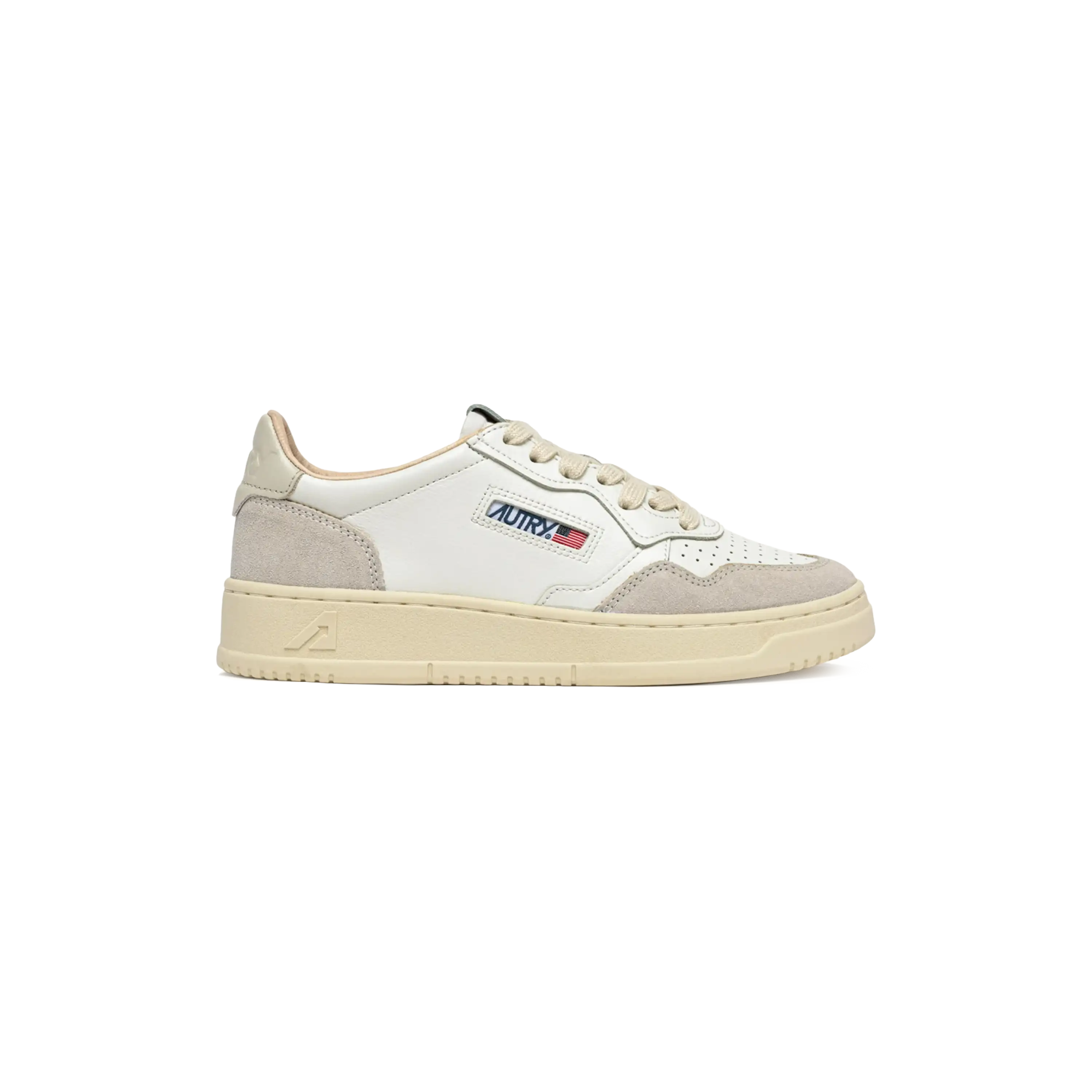 Autry Sneakers Medalist Low Sneakers In White And Pelican Suede And Leather