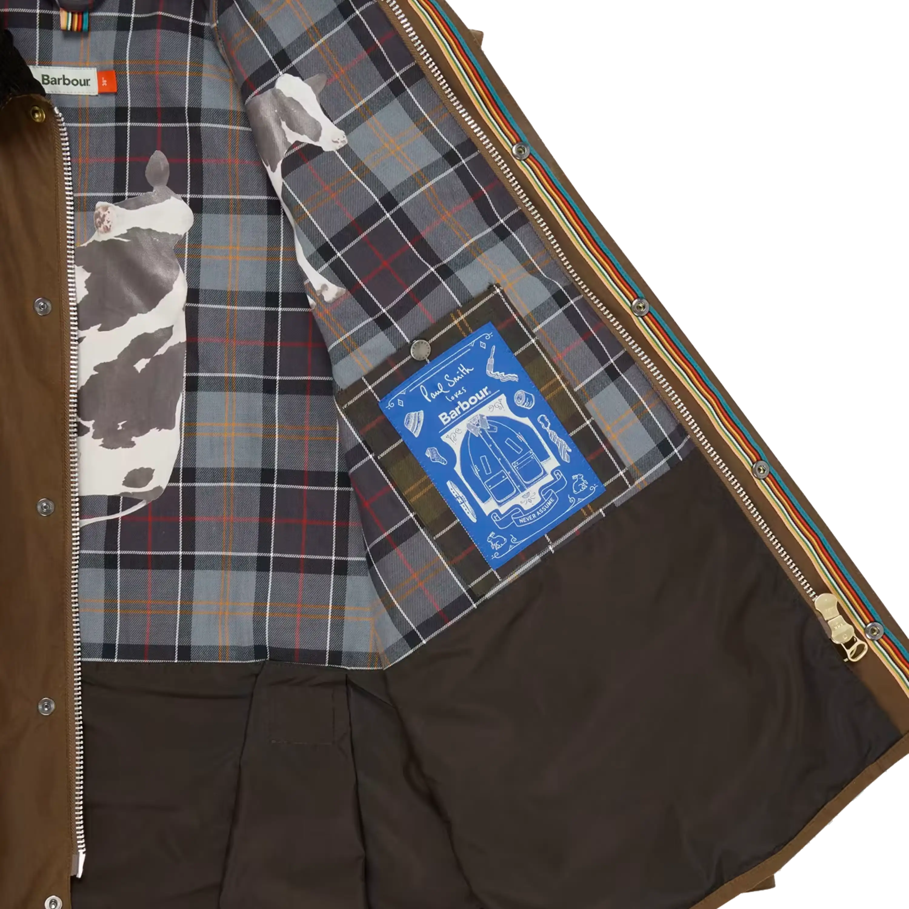 Barbour x Paul Smith OS Bedale Wax Jacket Tan