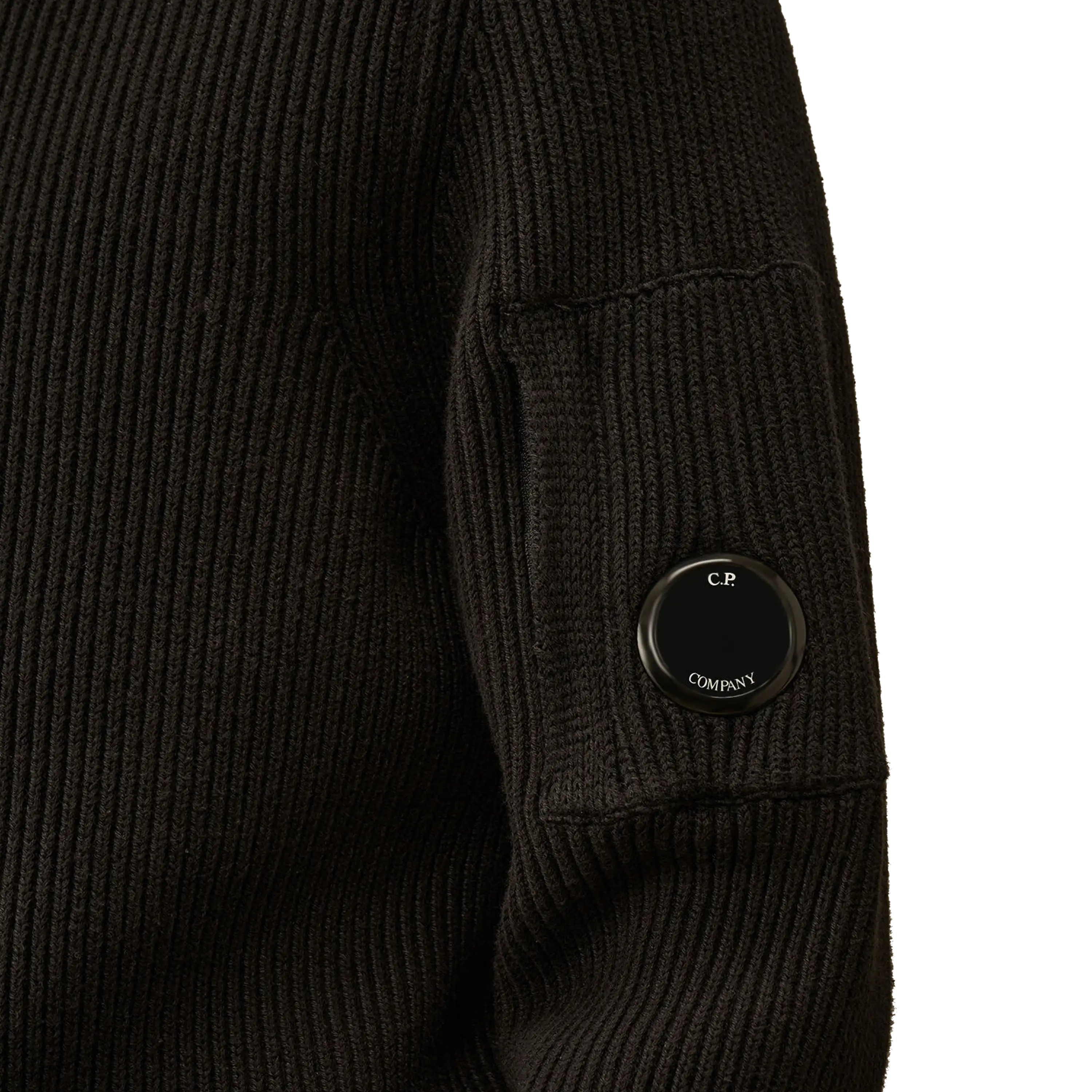 C.P. Company Full Rib Lens Sweater Black