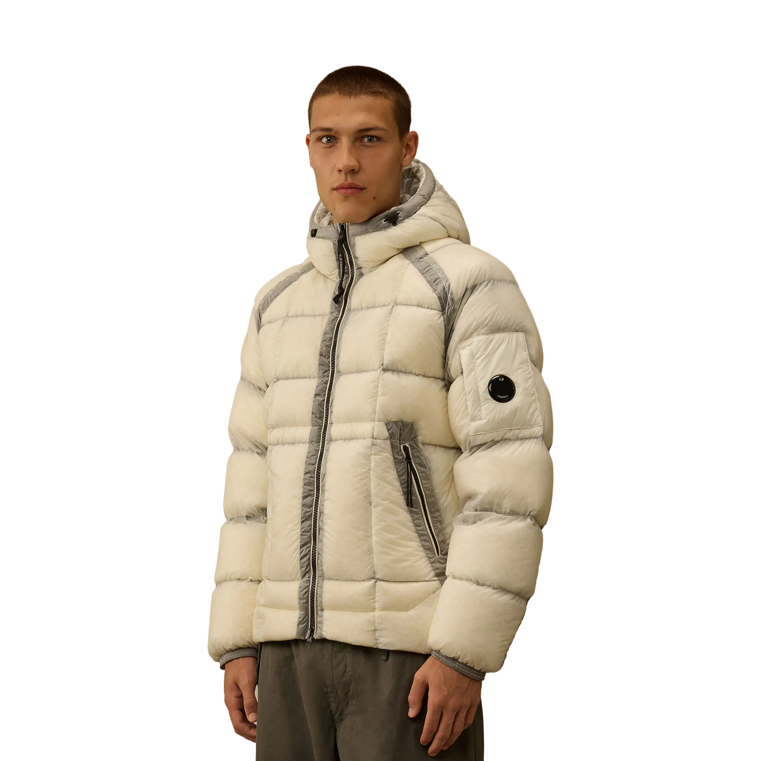C.P. Company D.D. Shell Hooded Down Jacket  Gaze White