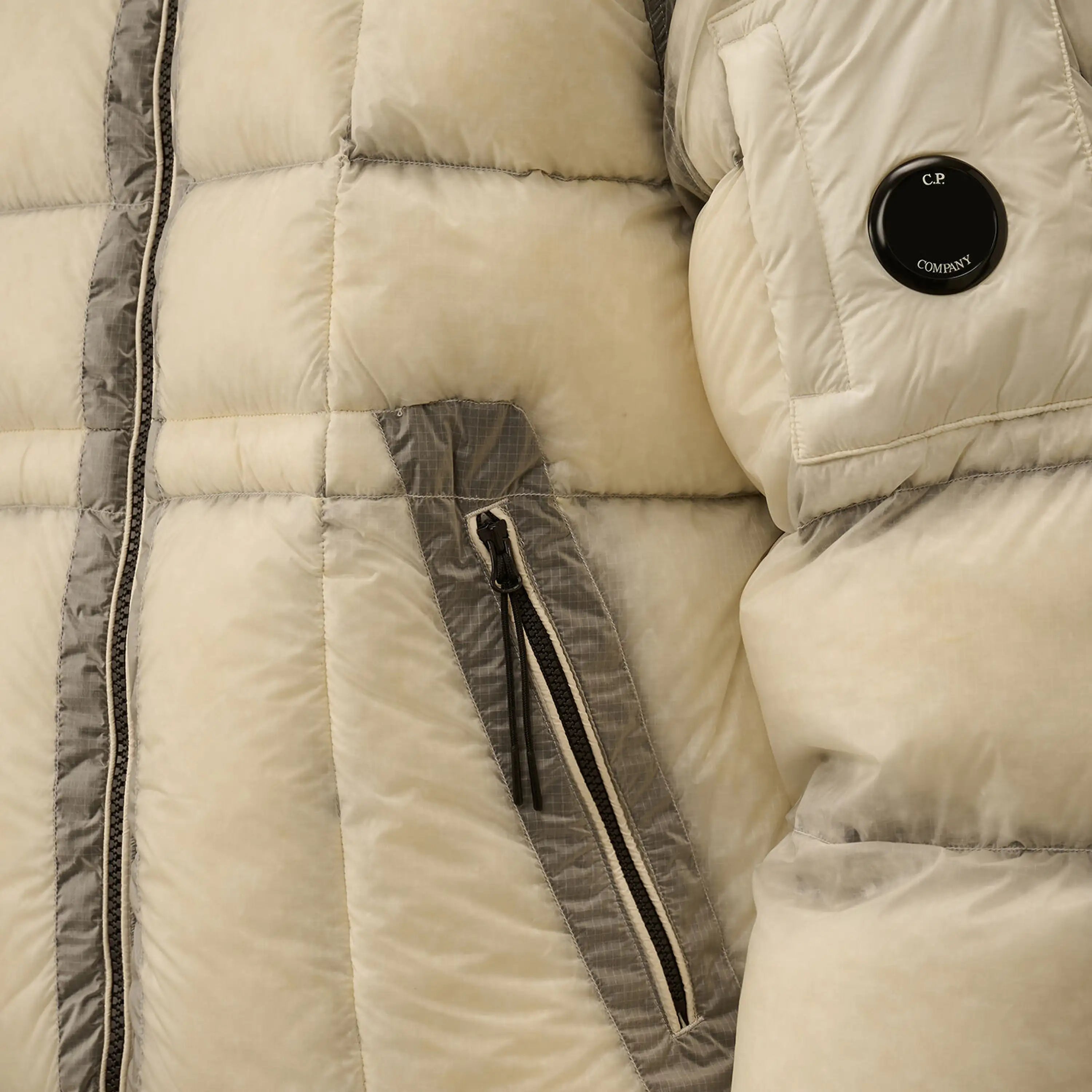 C.P. Company D.D. Shell Hooded Down Jacket  Gaze White