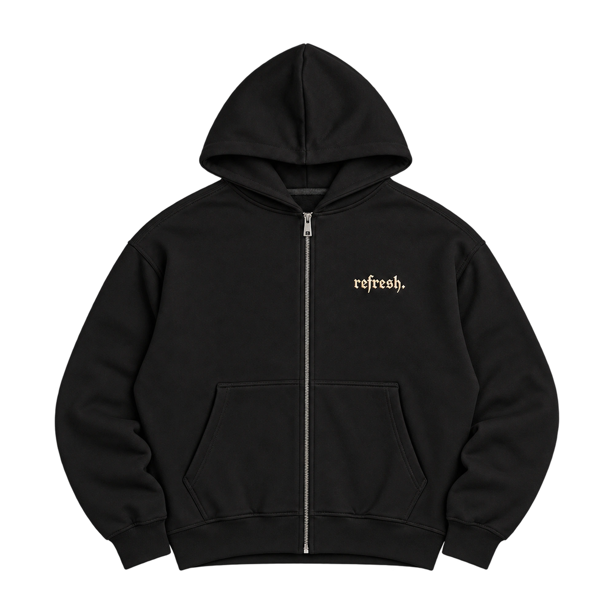 refresh. Gothic Zip Hoodie Black