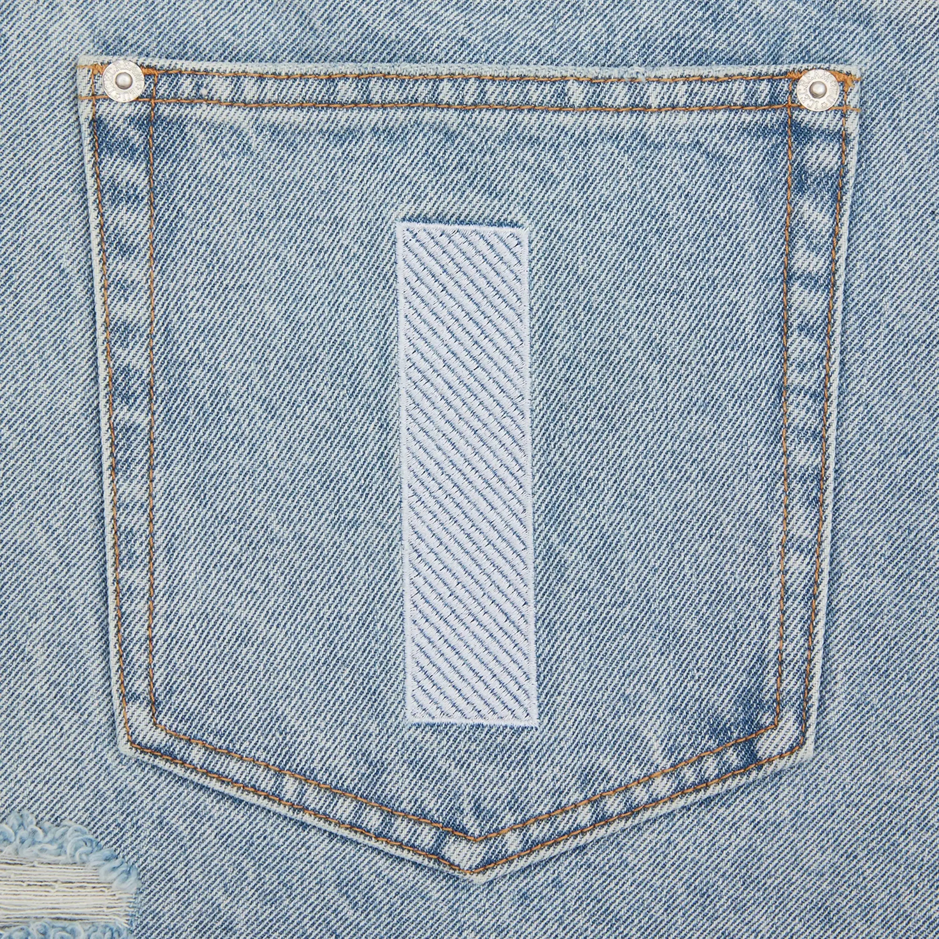 Icecream Running Dog Denim Shorts Heavy Wash Blue