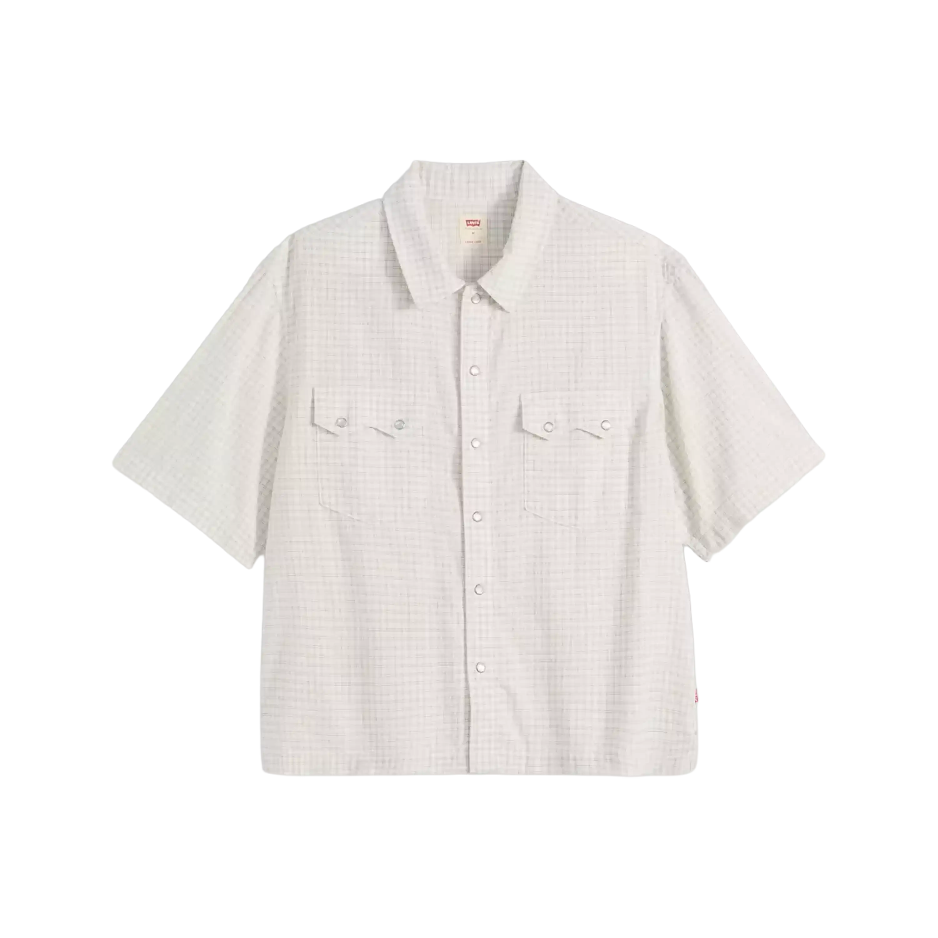 Levi's Western Shirt Lightweight Boxy Manica Corta Criss Cross White