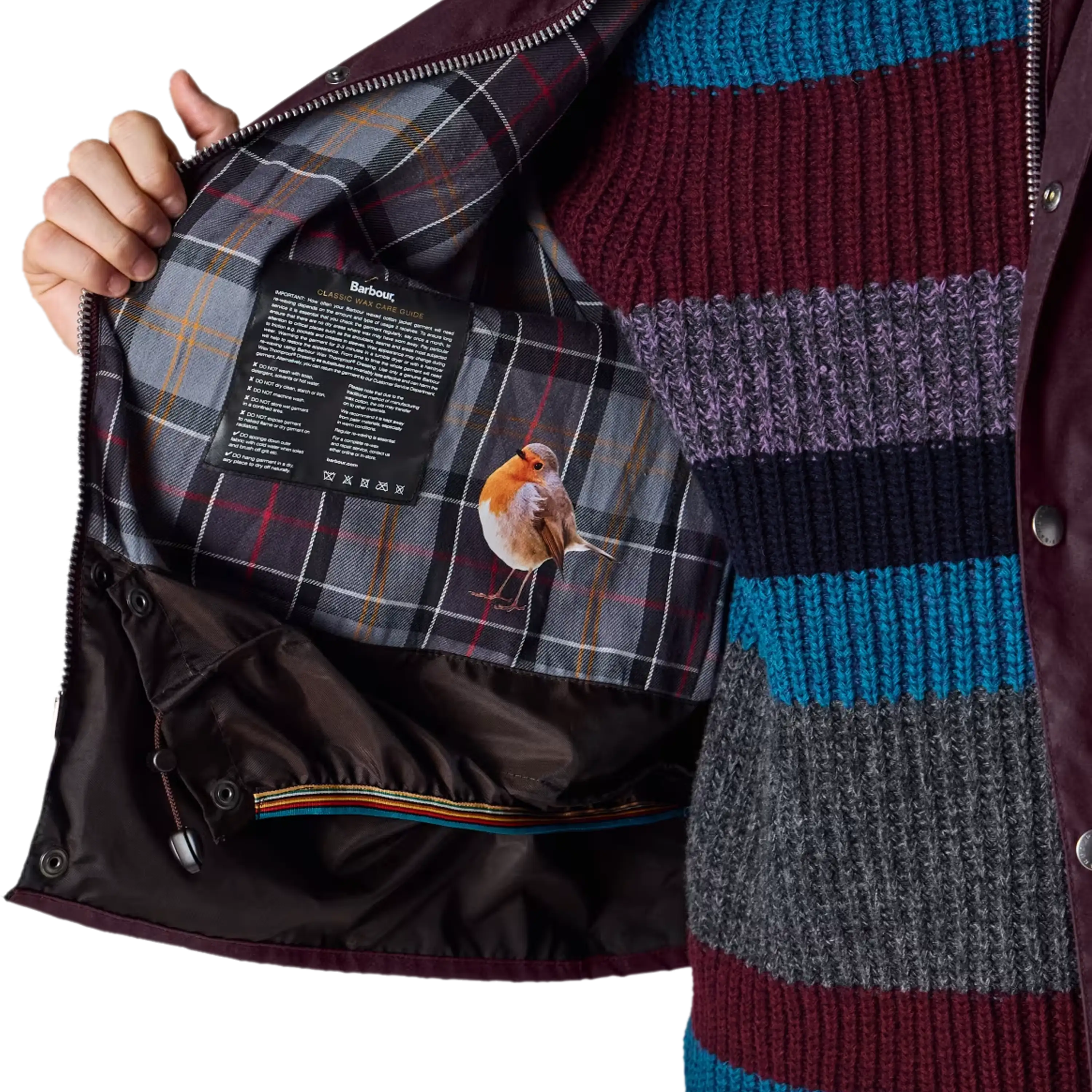 Barbour x Paul Smith Transport Wax Jacket Grape W