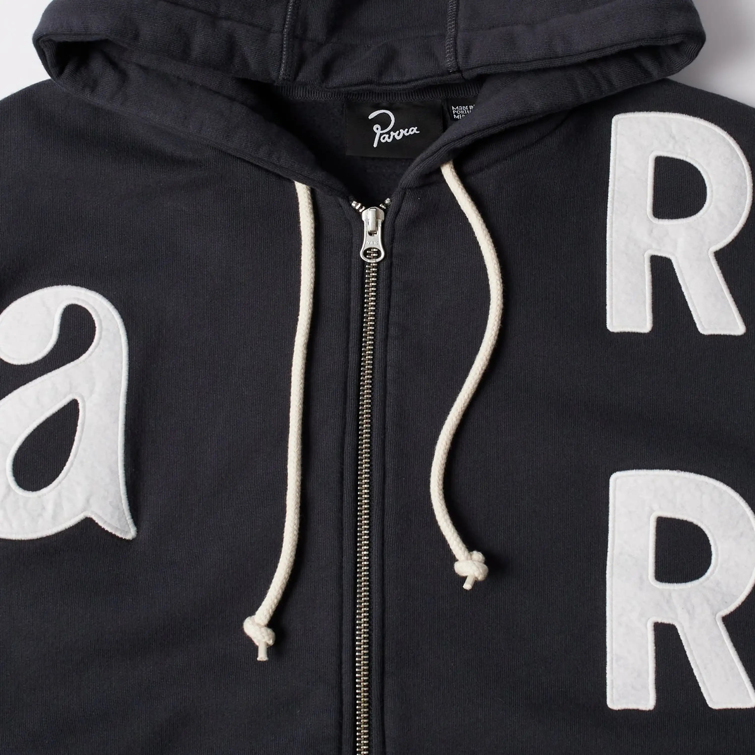 Parra Word salad zip hooded sweatshirt Navy