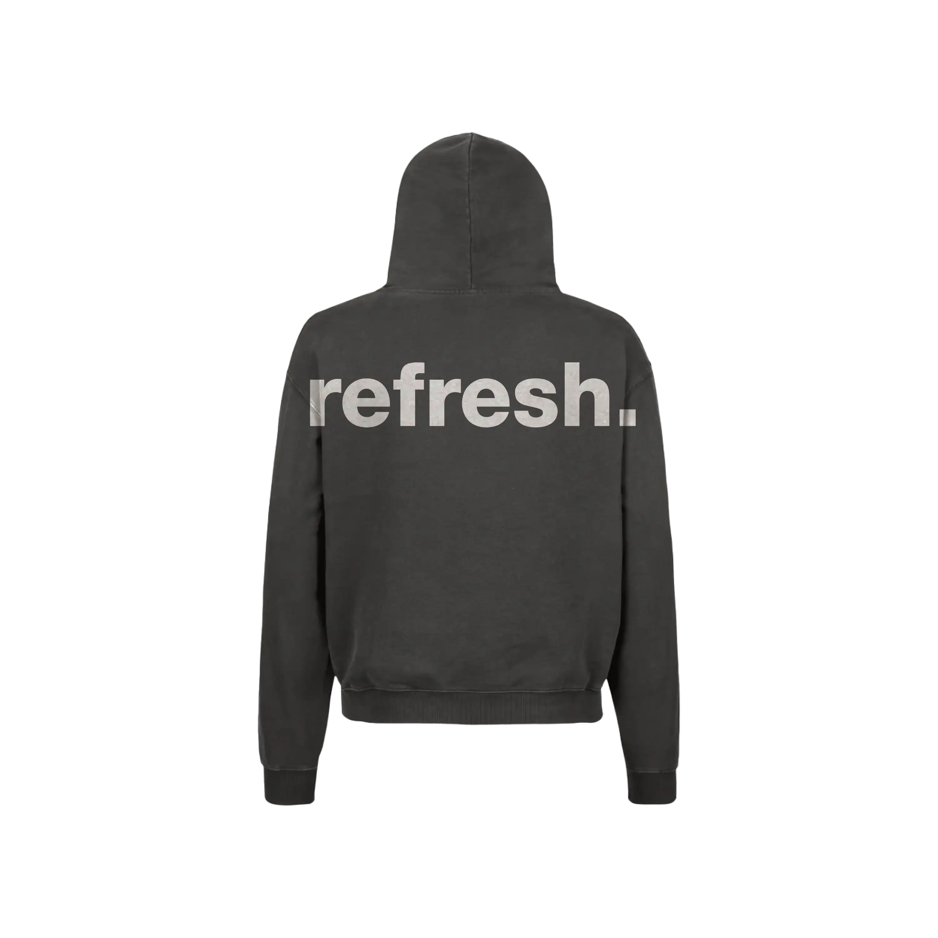 refresh. Backprint Hoodie Black