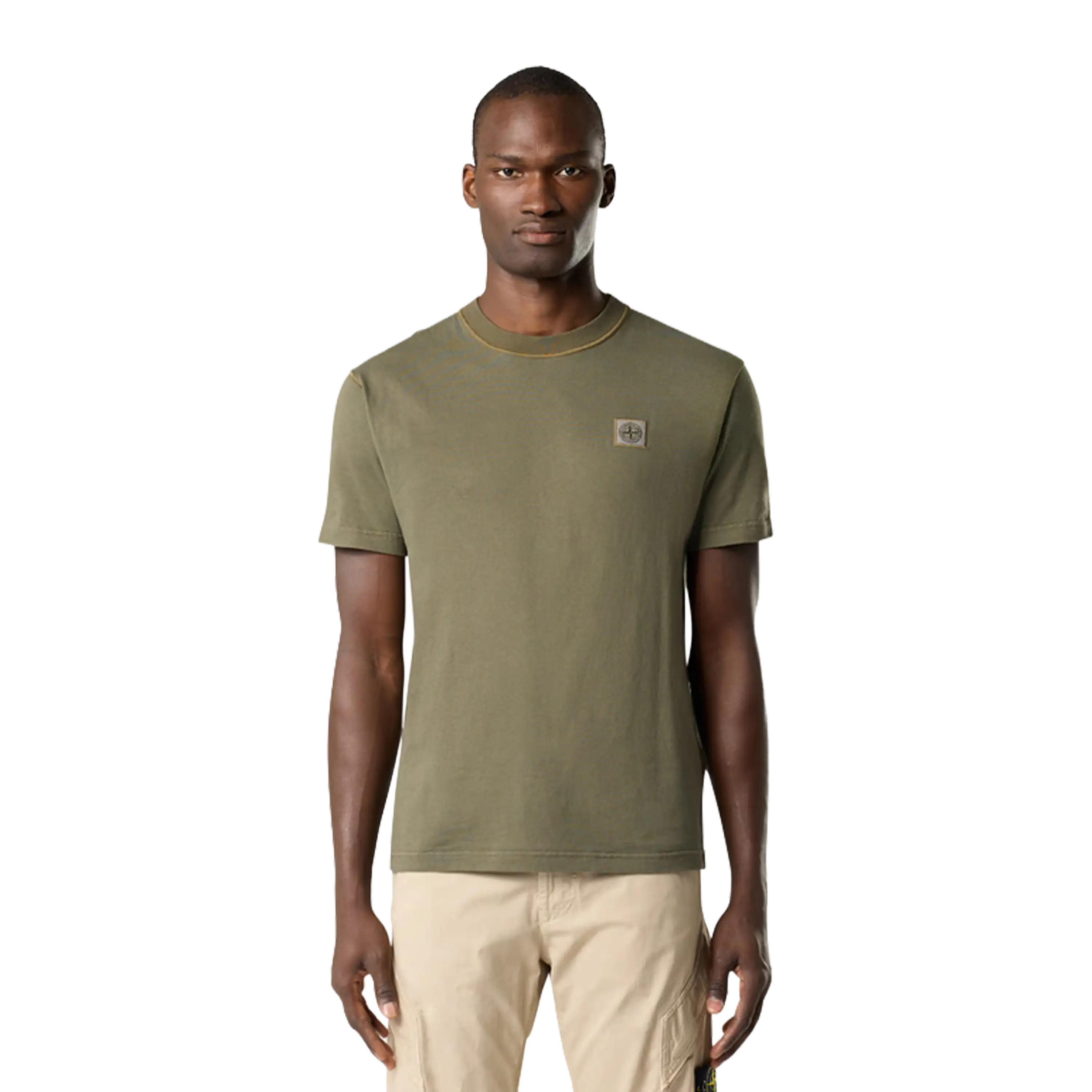 Stone Island 2100029 ORGANIC COTTON JERSEY 'FISSATO' EFFECT