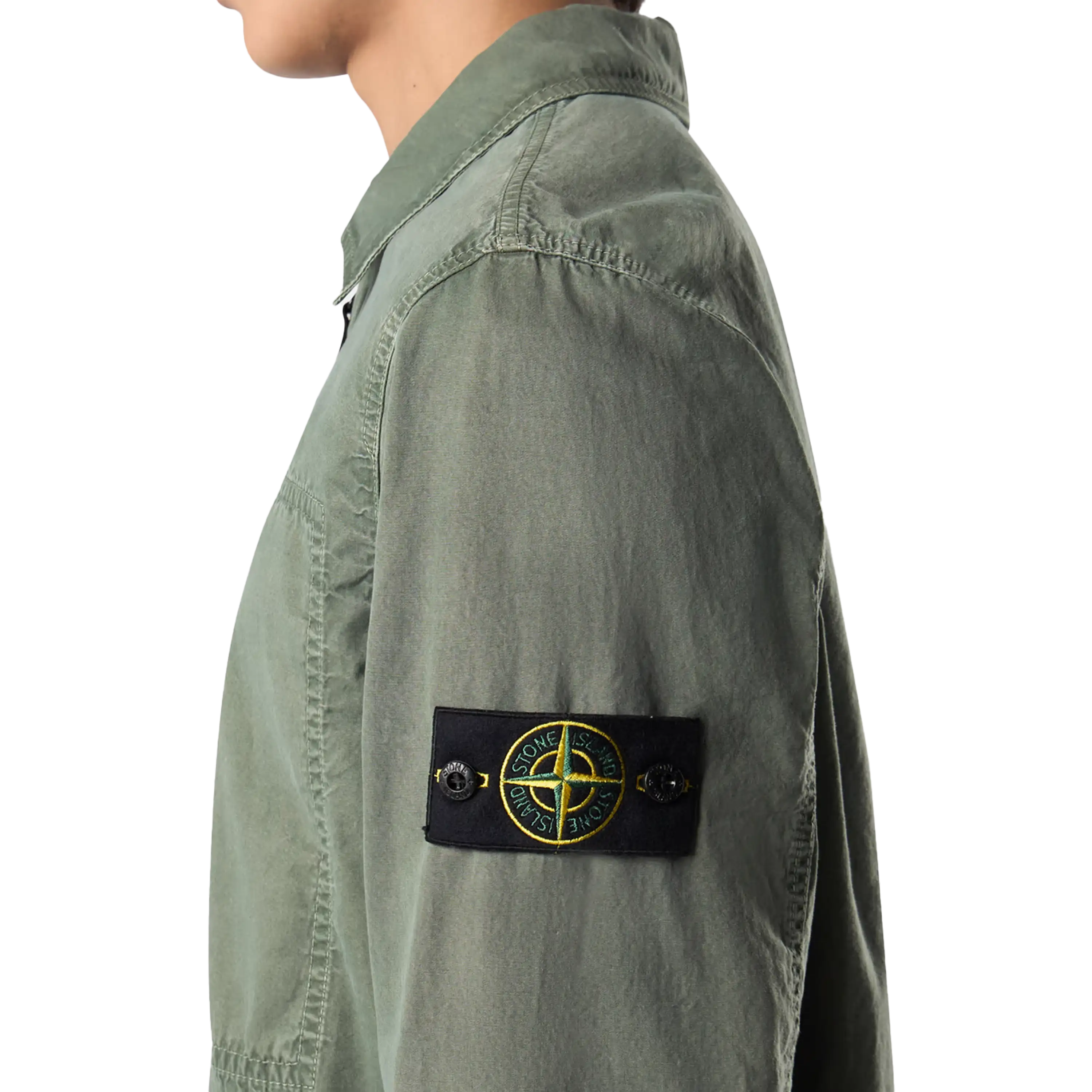 Stone Island 1200032 Brushed Organic Cotton Canvas 'Old' Effect