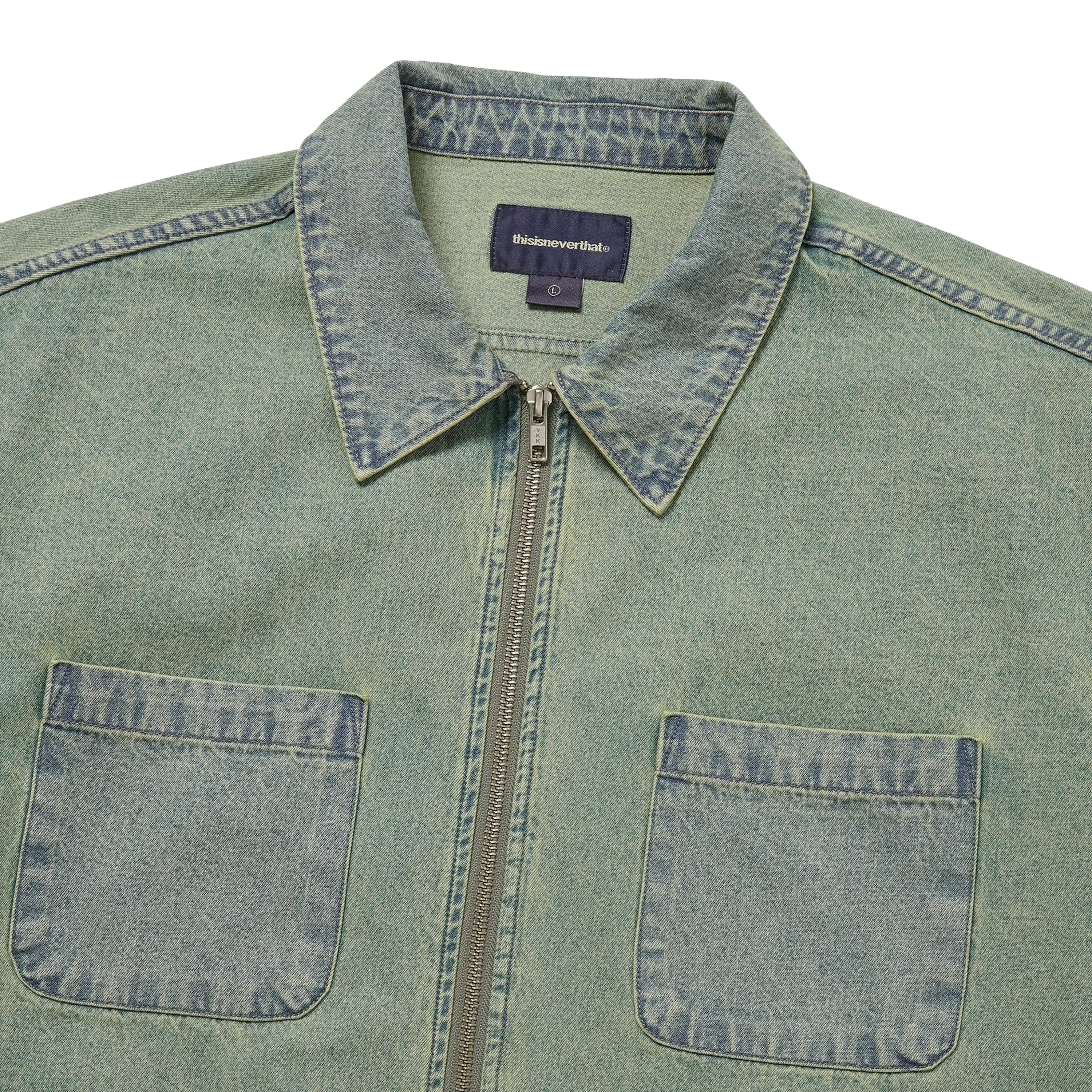 Thisisneverthat Washed Denim Zip Shirt